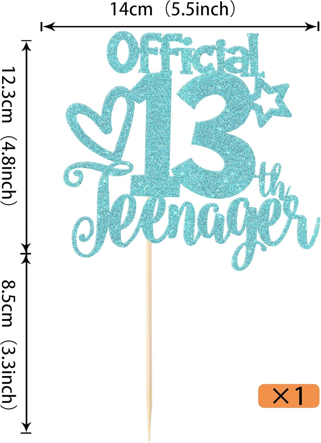 Rsstarxi 1 paquete de 1 decoración oficial para pastel de 13 cumpleaños con purpurina para adolescentes de 13 años Fabulosa selección de pasteles de