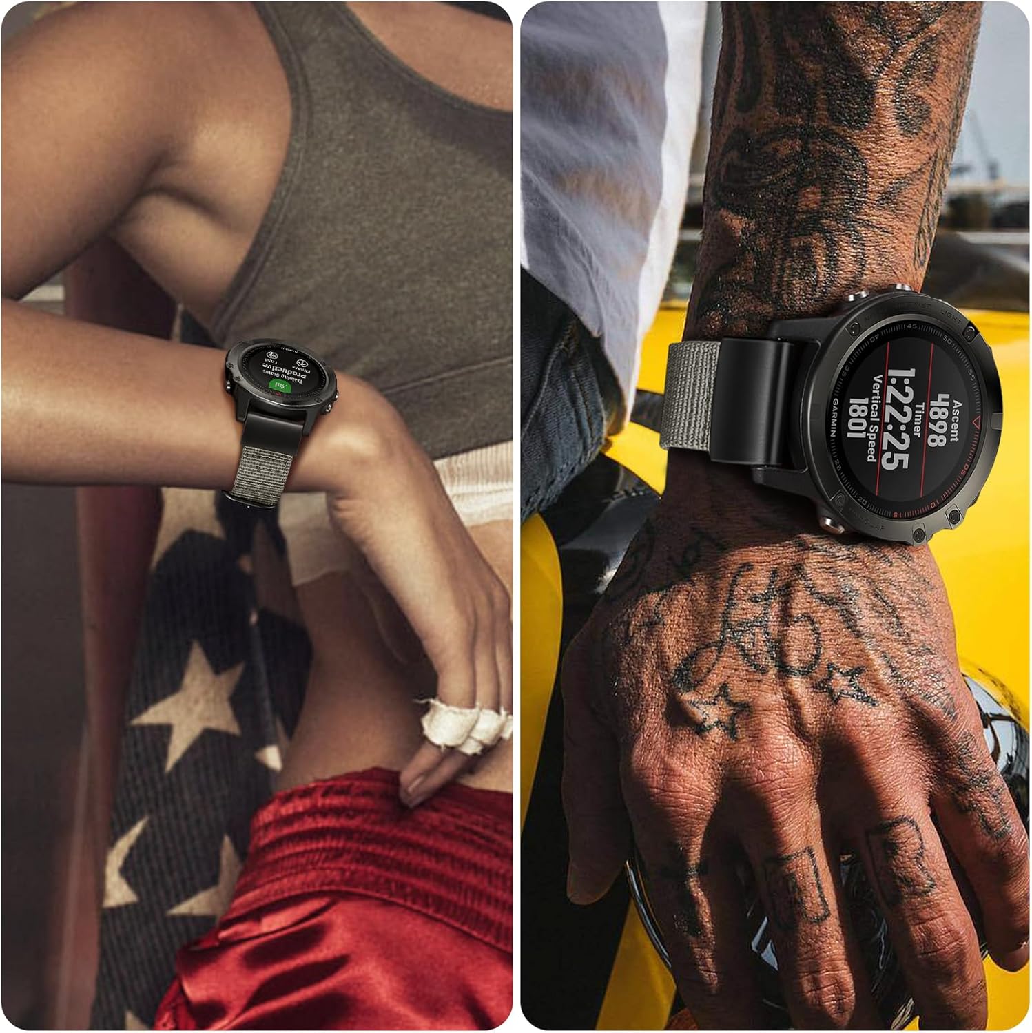 Fintie Correa compatible con Garmin Fenix 5X5X Plus, Fenix 6X6X Pro, Fenix 7X, Fenix 33 HR, Descent MK1D2 Delta PXD2 Charlie, correa deportiva de