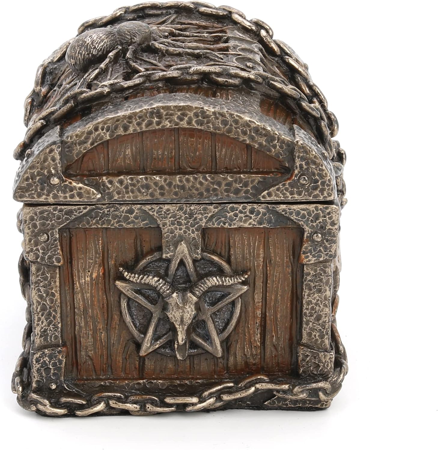 Veronese Design 3 18″ Pentagrama Cabeza de Cabra Mística Heirloom Pecho de resina fundida en frío Estatua de bronce