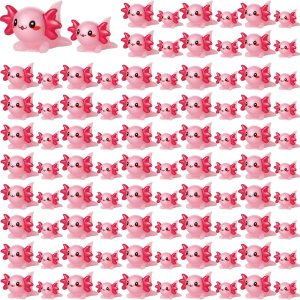 100 figuras miniatura de ajolote de resina rosa, figuras de animales pequeños, dijes de ajolote, micro adornos de paisaje para jardín, manualidades, 100 figuras miniatura de ajolote de resina rosa, figuras de animales pequeños, dijes de ajolote, micro adornos de paisaje para jardín, manualidades,