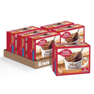 Betty Crocker Mug Treats Mezcla de pastel de chocolate y caramelo con cobertura de caramelo, 4 porciones, 12.5 onzas (paquete de 6) Betty Crocker Mug Treats Mezcla de pastel de chocolate y caramelo con cobertura de caramelo, 4 porciones, 12.5 onzas (paquete de 6)