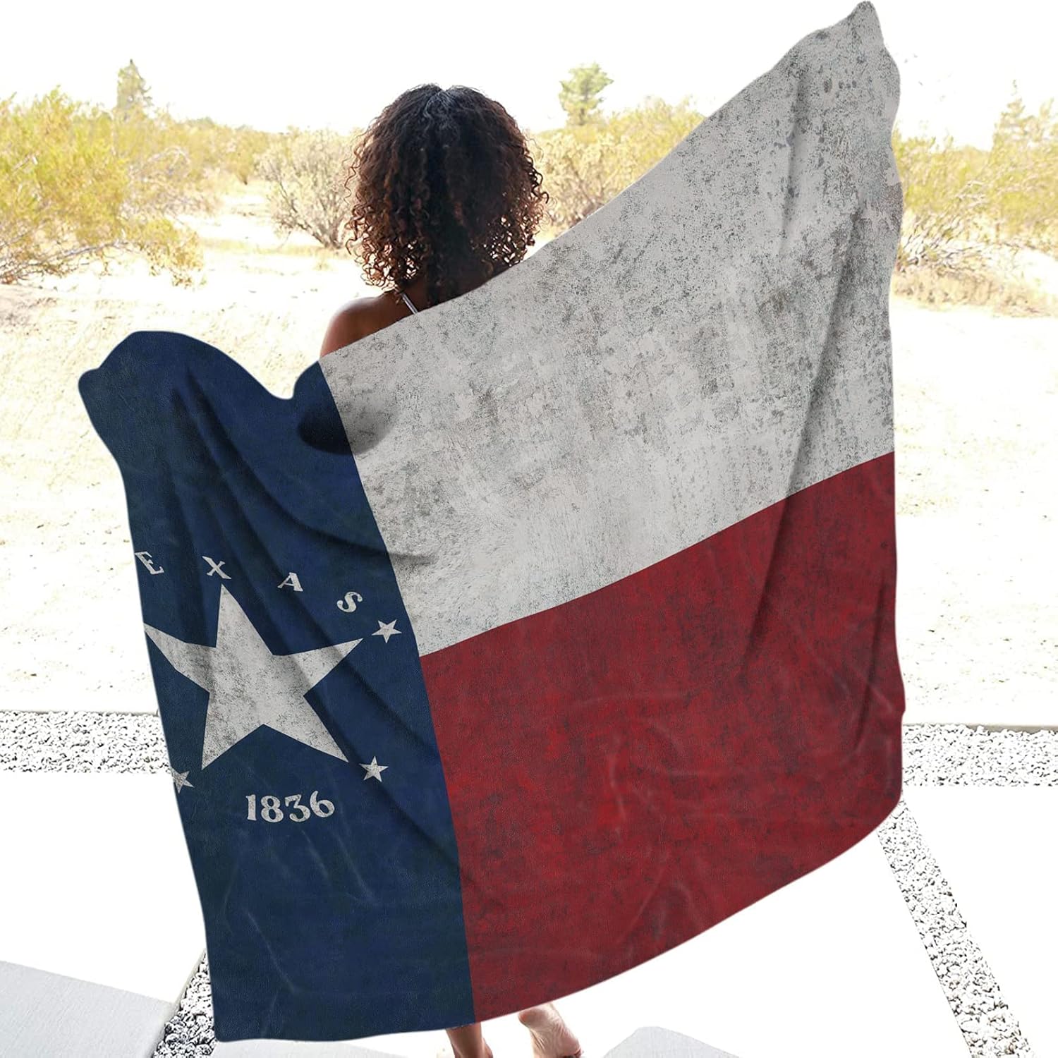 Manta de bandera de Texas, lujosa y cómoda, acogedora manta con estampado de bandera del estado de TX vintage, manta de estado de estrella solitaria