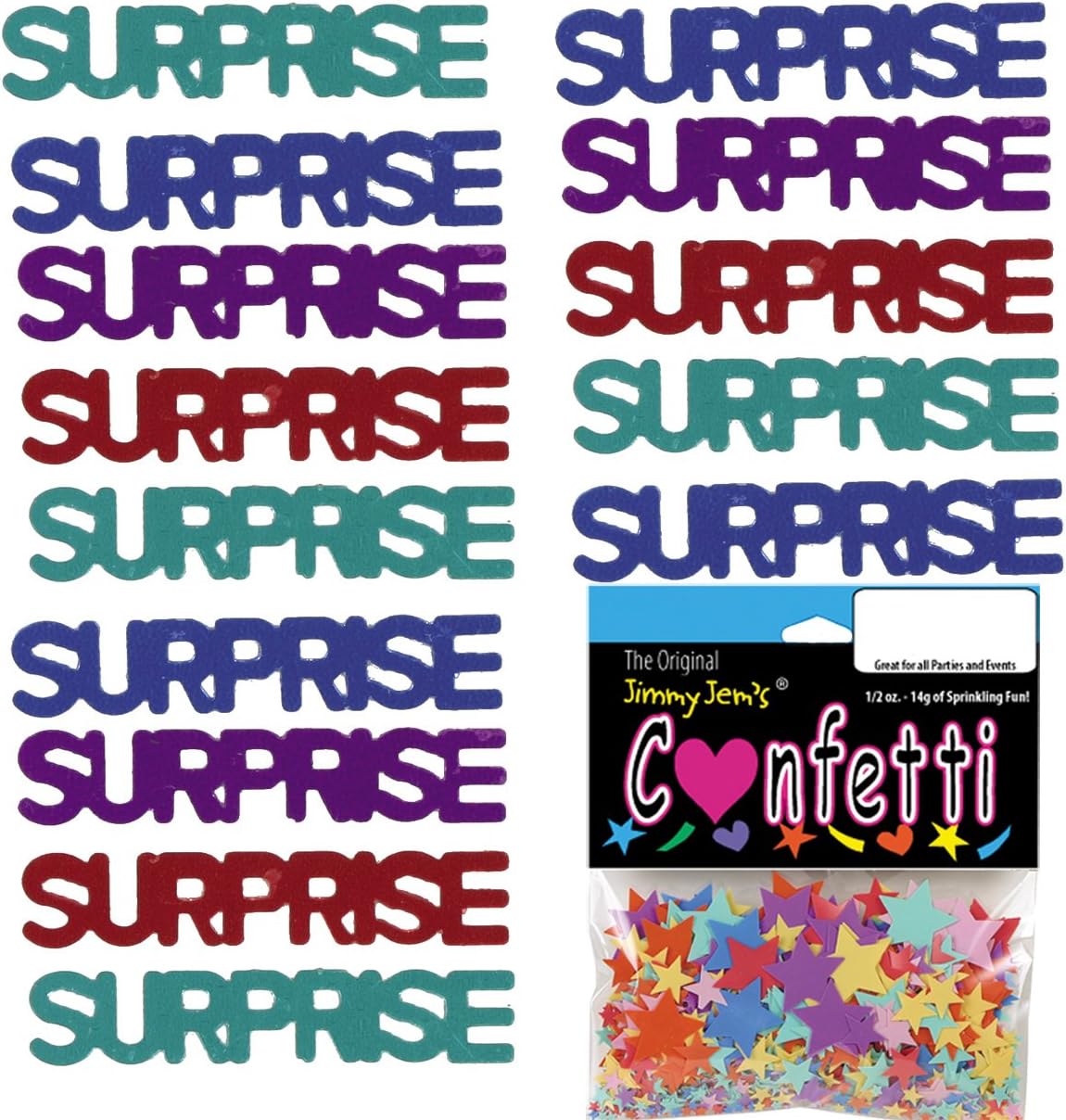 Confeti Palabra Sorpresa Multicolores – 2 bolsas de media onza (1 oz) #7877 Q01