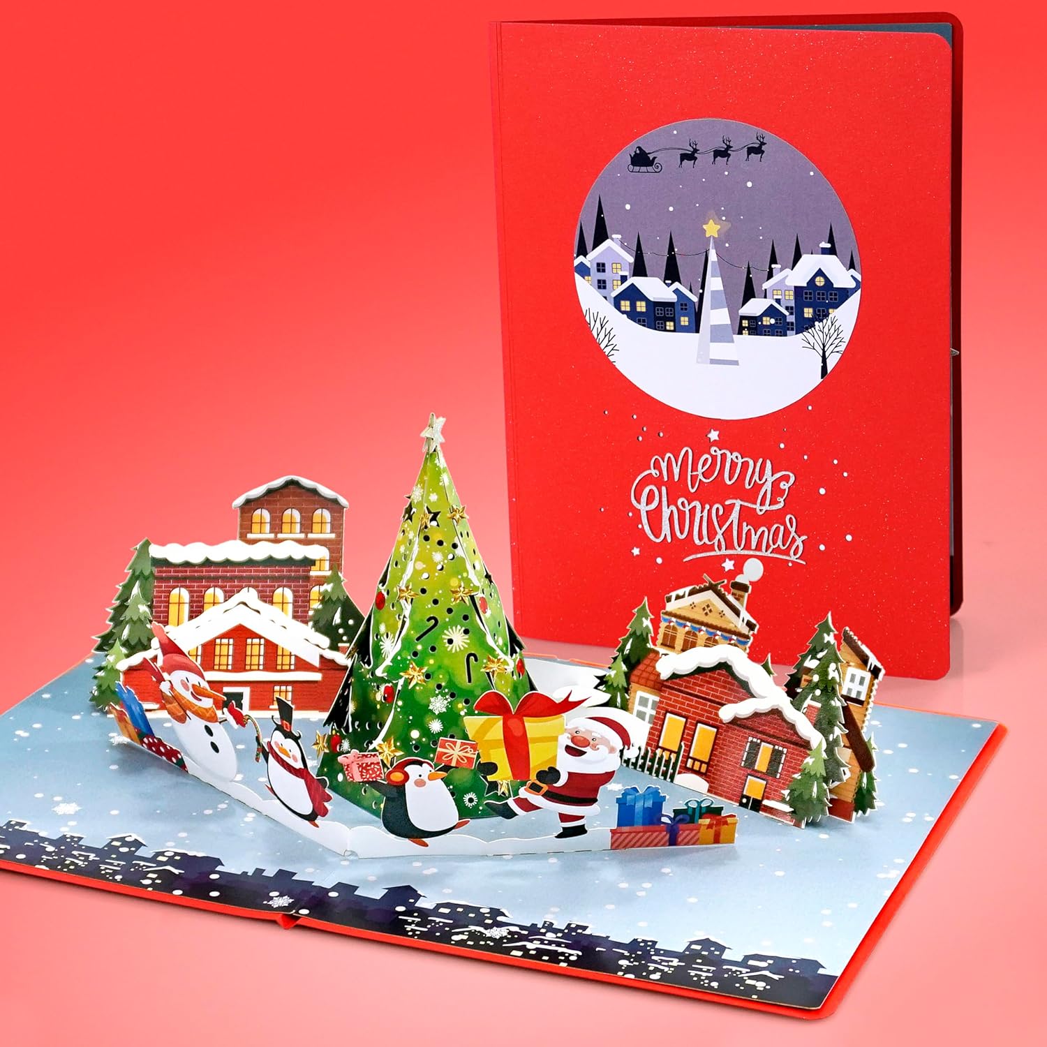 CUTPOPUP – Tarjeta de felicitación de Navidad emergente, 3D de Navidad, Año Nuevo, Navidad (noche de Navidad)