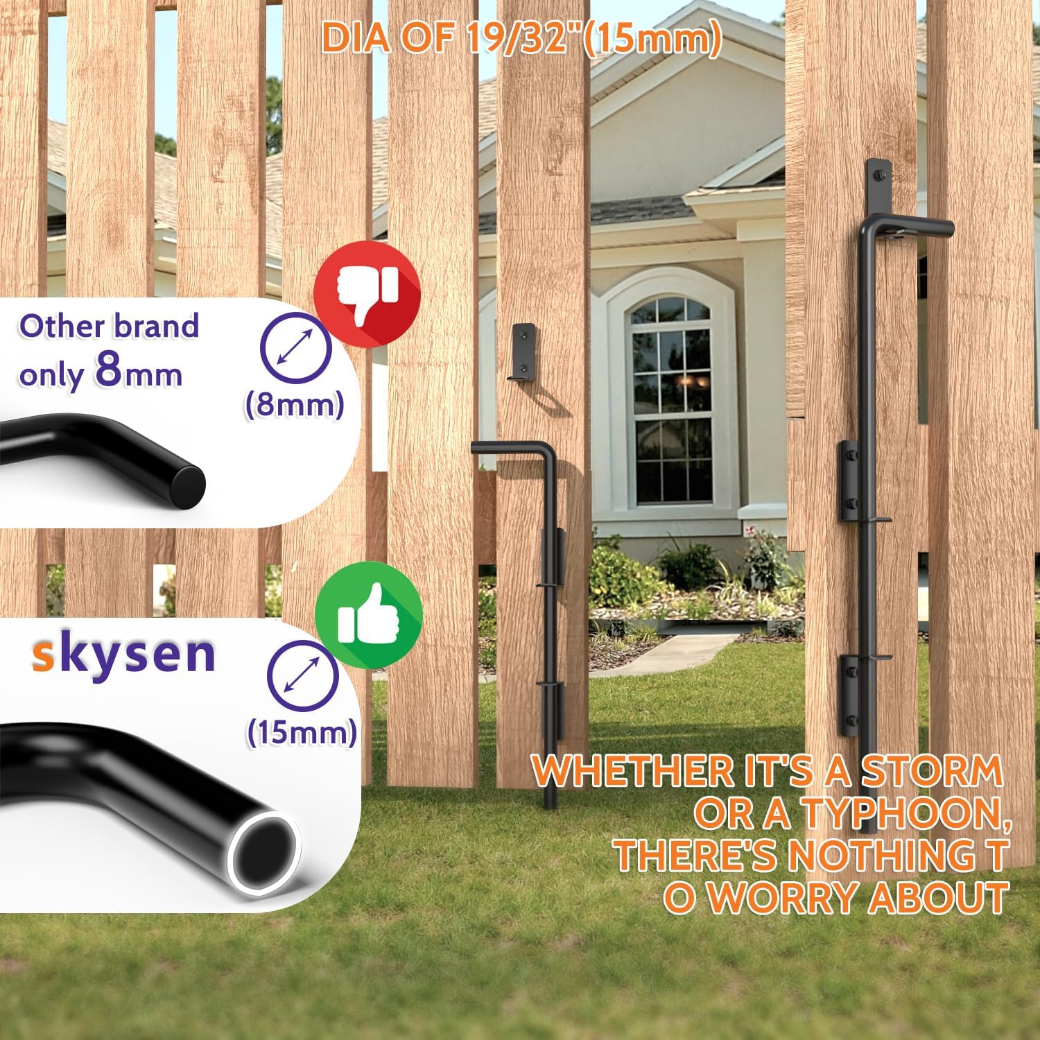 SKYSEN Pernos de caña de 24 pulgadas para puertas, barra de caída de puerta, tapón de puerta, diámetro del pasador de caída ultra de 1932 pulgadas,