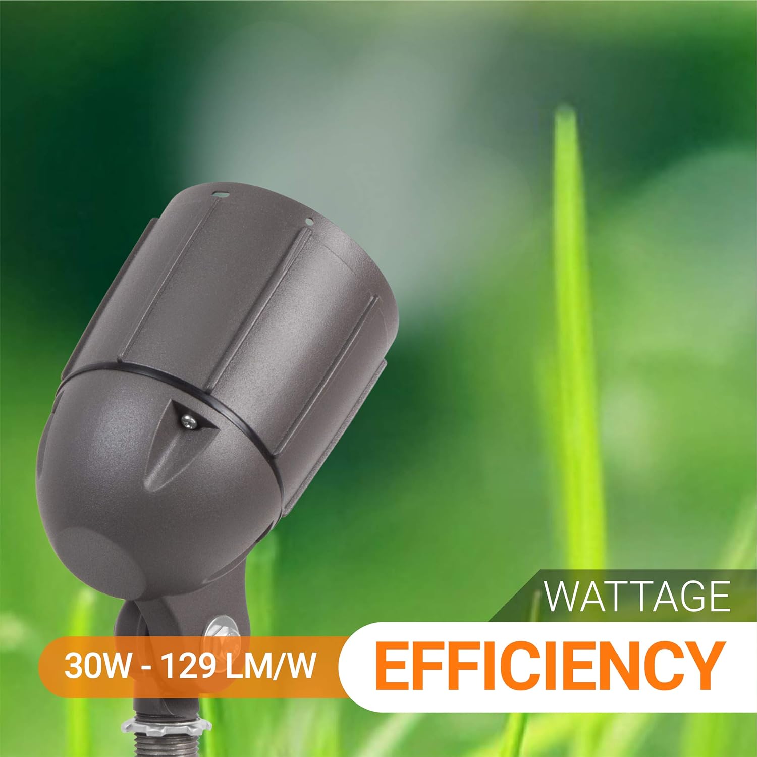 Luz de inundación LED de 30 vatios para iluminación de paisaje al aire libre de 120 voltios, 3870 lm, bronce, igual a 150 W MH, luz de asta de