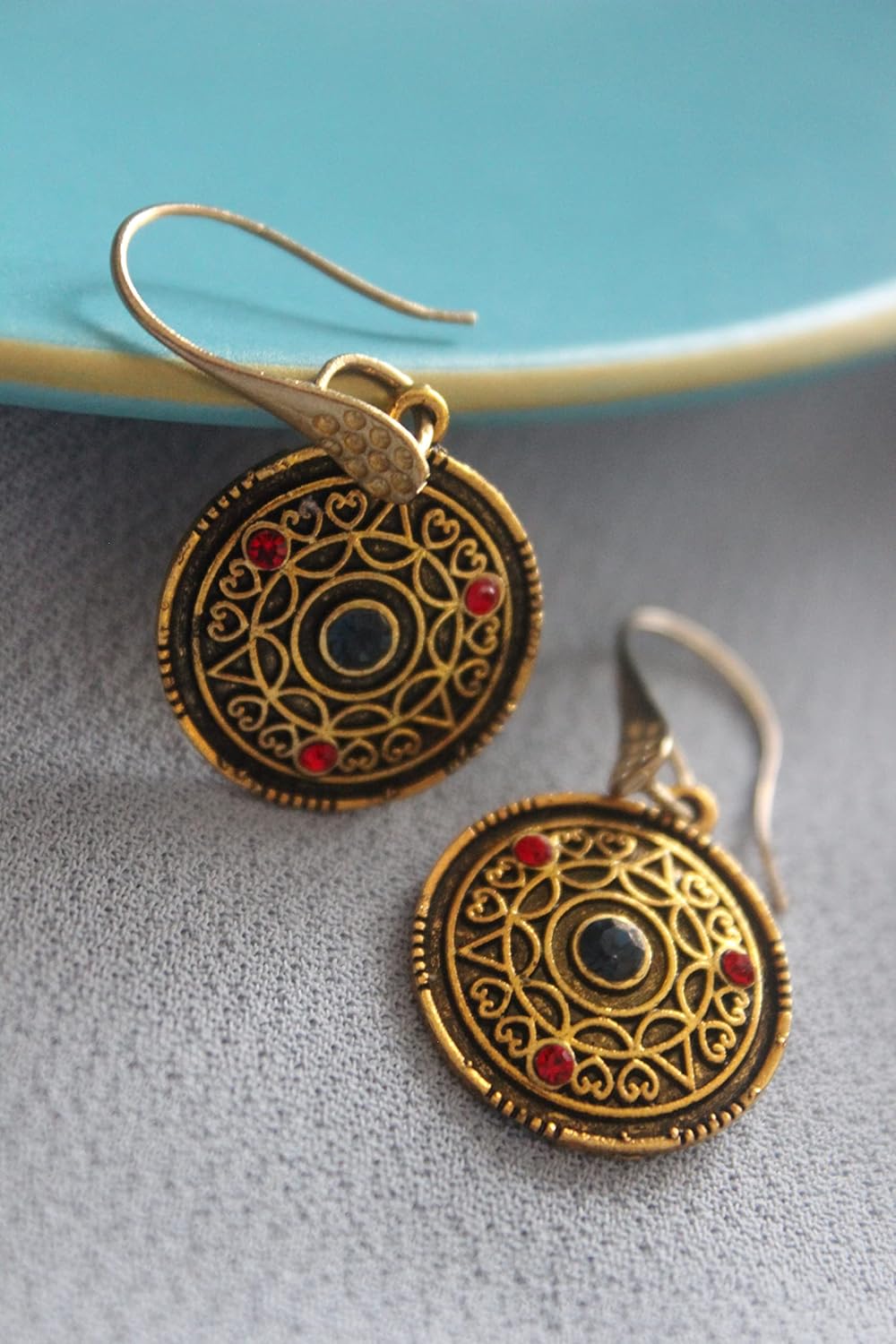 Tibetan ethnic earrings for women Turkish tribal drop earrings Persian vintage brass jewelry
