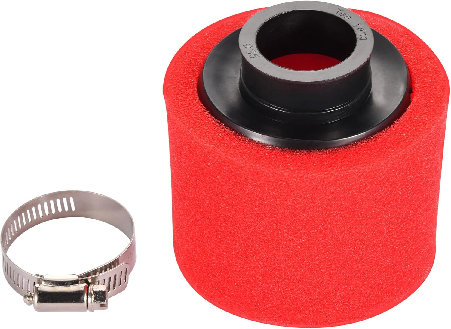 GOOFIT Filtro de aire de doble espuma roja de 1.378 in1.37 pulgadas para 50 cc, 70 cc, 90 cc, 125 c, la mayoría de motocicletas, ATV, ciclomotores,