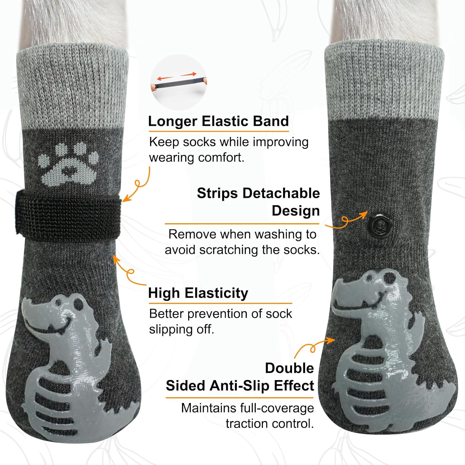 BEAUTYZOO Calcetines antideslizantes para perros para evitar lamer patas, zapatos de perro para pavimento caliente, protector de agarre de pata de