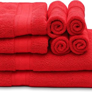 MoNiBloom Juego de 8 toallas de baño 100% algodón para baño, hogar, spa, gimnasio, ducha, contiene 2 toallas de baño de 27 x 54 pulgadas, 2 toallas MoNiBloom Juego de 8 toallas de baño 100% algodón para baño, hogar, spa, gimnasio, ducha, contiene 2 toallas de baño de 27 x 54 pulgadas, 2 toallas