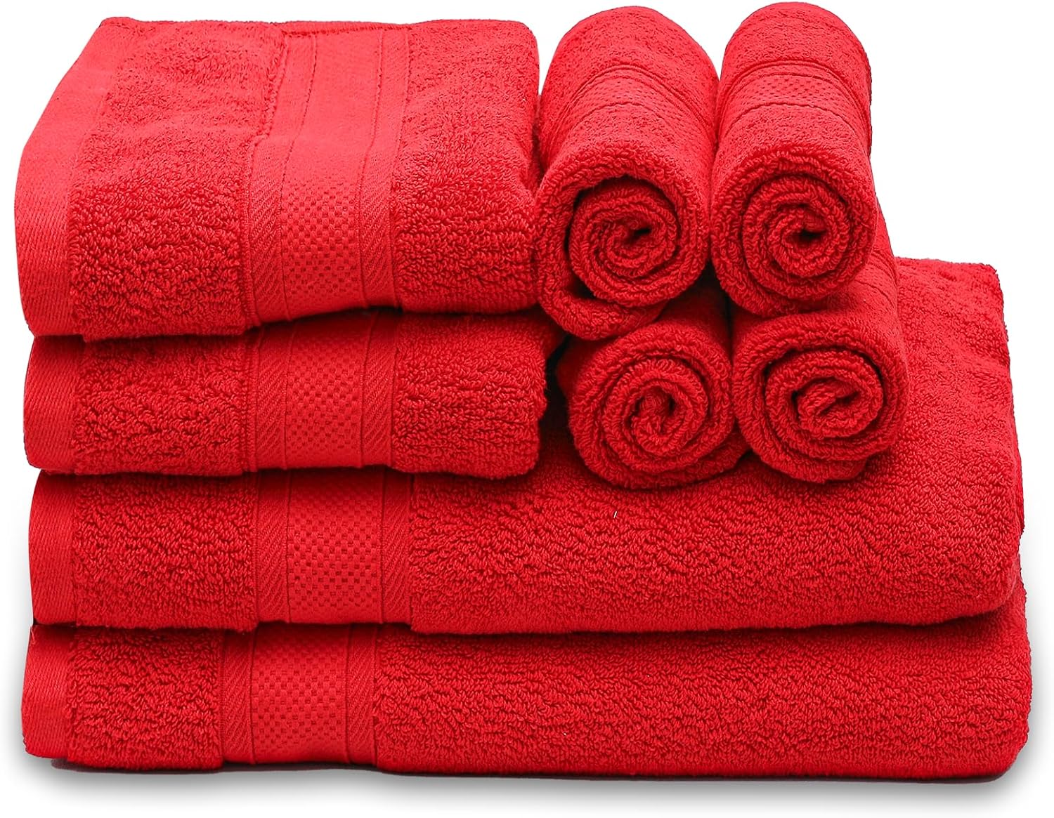 MoNiBloom Juego de 8 toallas de baño 100% algodón para baño, hogar, spa, gimnasio, ducha, contiene 2 toallas de baño de 27 x 54 pulgadas, 2 toallas