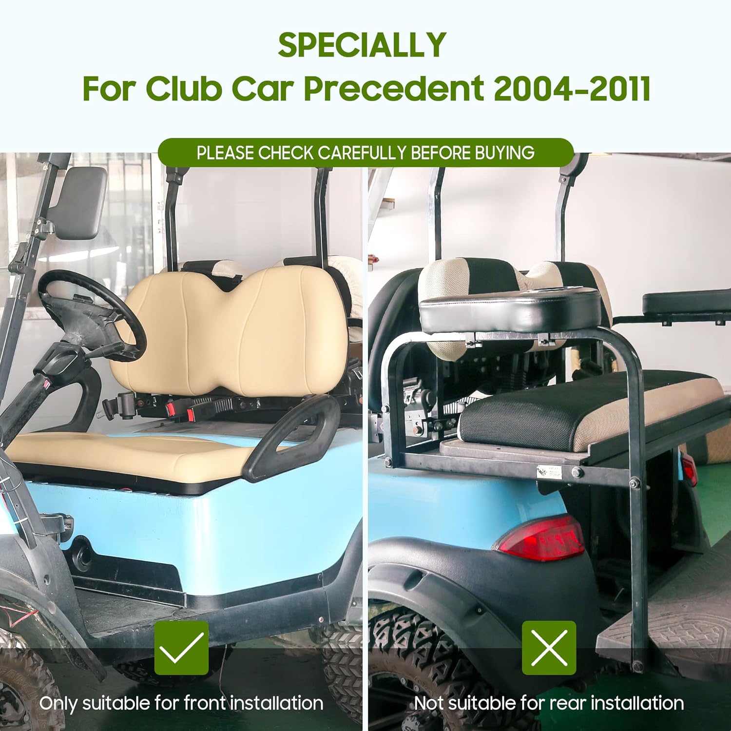 Cojín y respaldo para carrito de golf para carrito de golf Club Car Precedent (2004-2011) Esponja de primera calidad, cómoda y suave