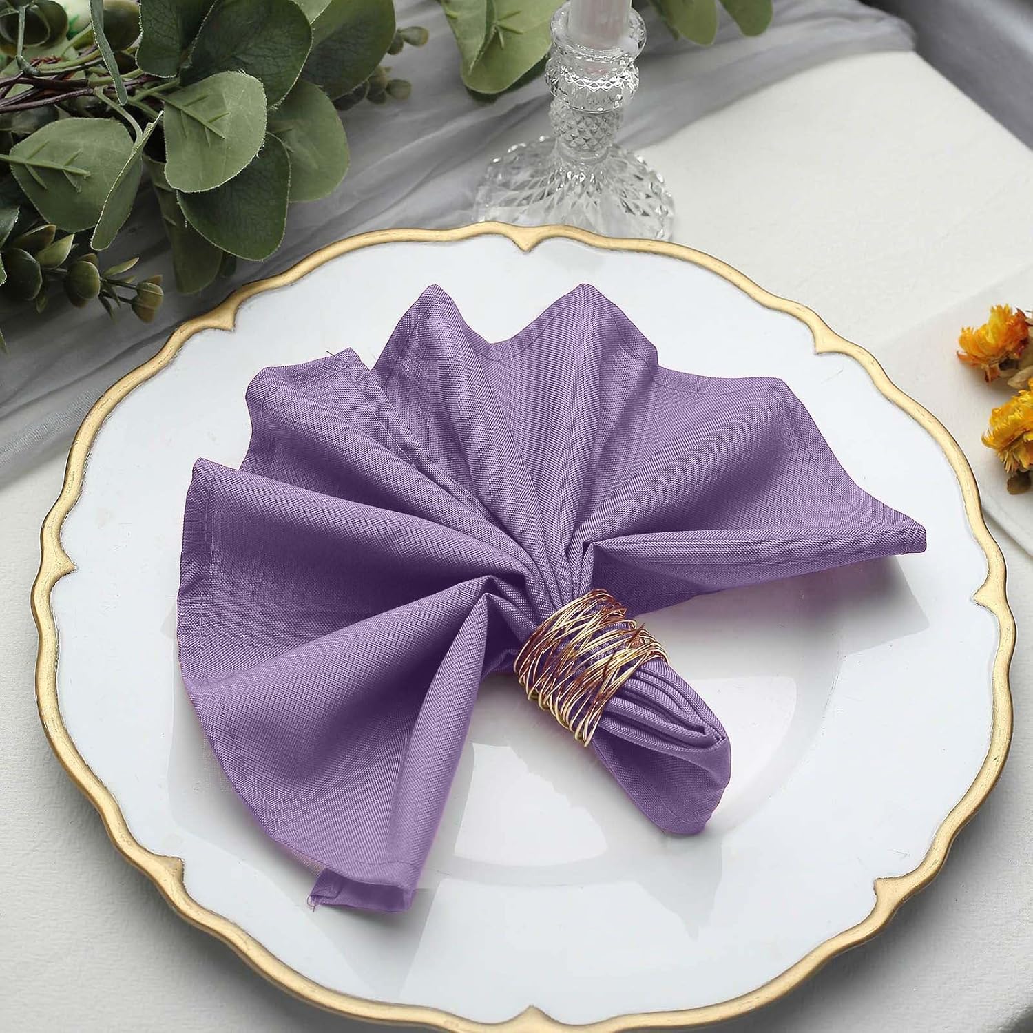 BalsaCircle – 60 servilletas de poliéster de amatista violeta de 17 pulgadas, para bodas, fiestas, recepciones, eventos, restaurantes