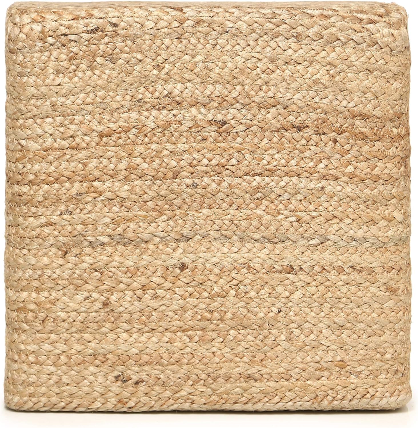 REDEARTH  Taburete otomano de puf cubo, puf trenzado de yute para sentarse, juego de 2 reposapiés para la sala de estar, dormitorio, guardería,