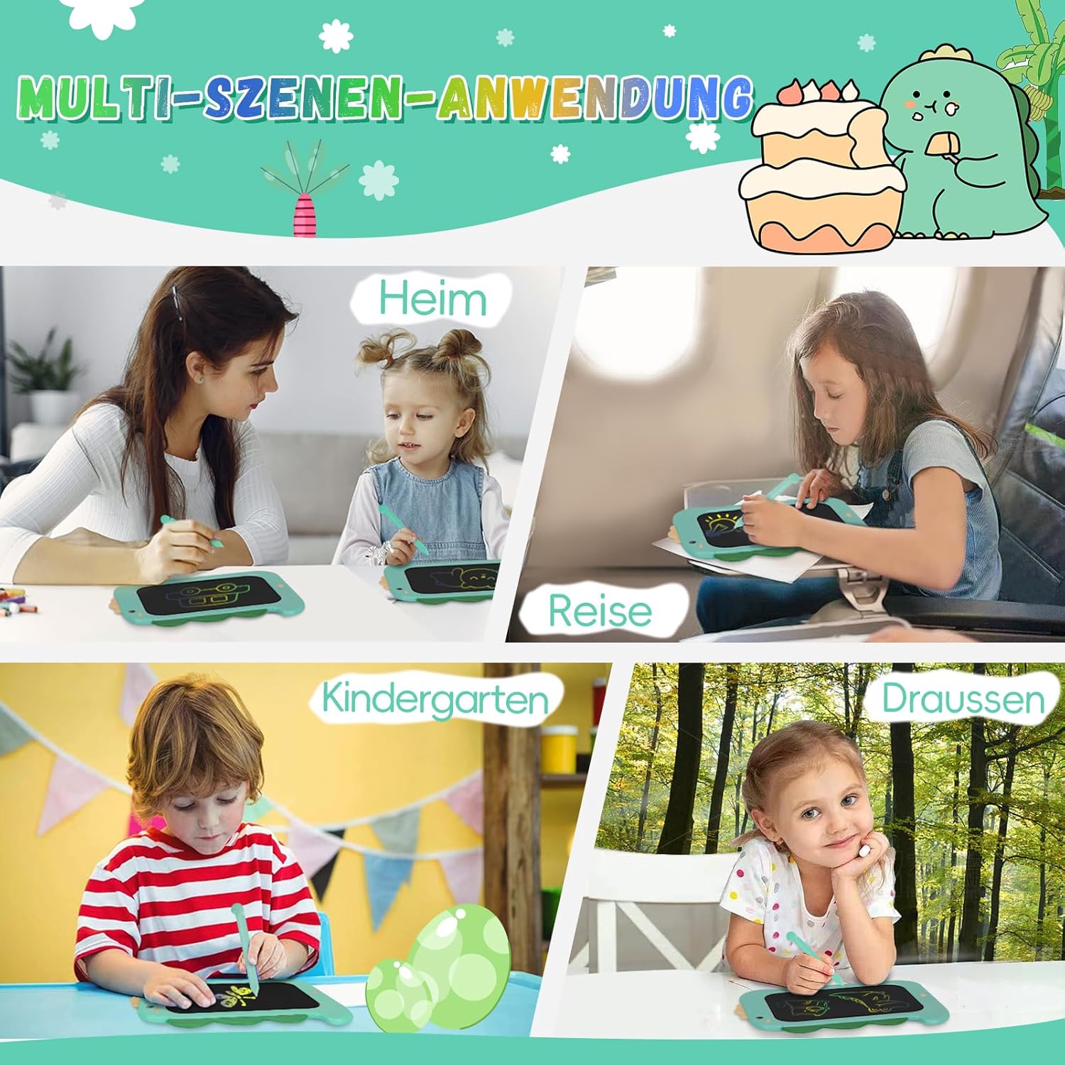 bemece Tableta de escritura LCD para niños, tablero de dibujo de garabatos de pantalla colorida de 8.5 pulgadas, tableta de dibujo electrónica