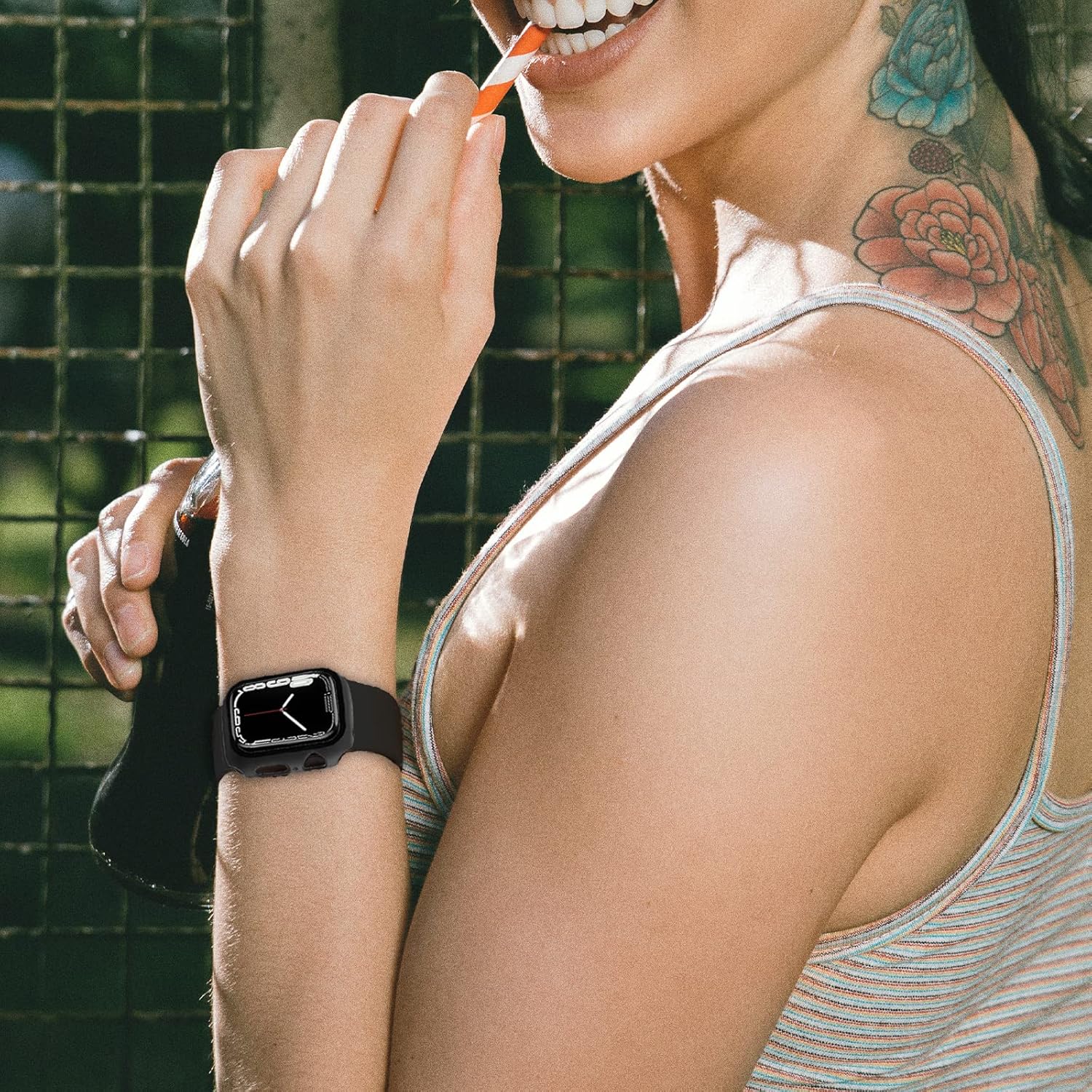 Miimall Funda compatible con Apple Watch Series 8 de 1.614 pulgadas con protector de pantalla antiarañazos, a prueba de golpes, policarbonato duro y