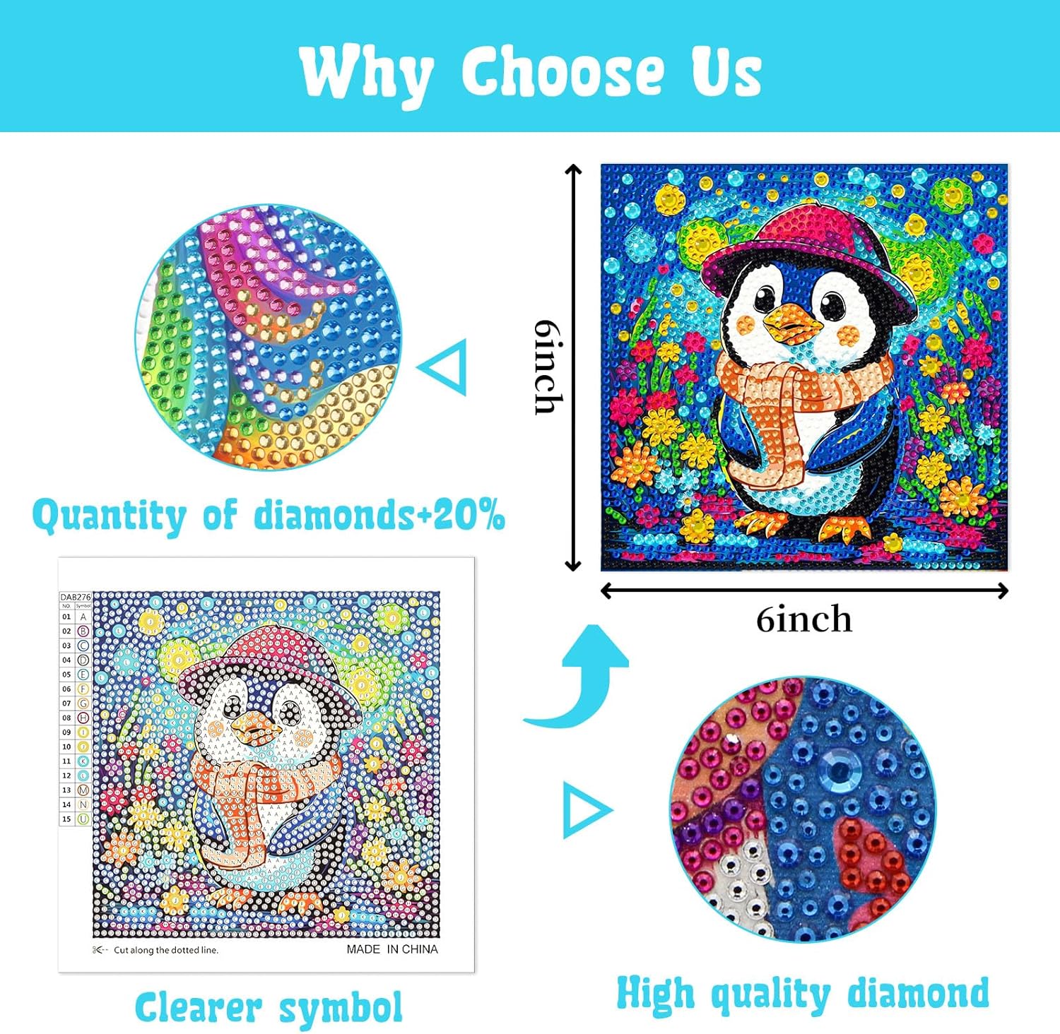 Libfx Kits de arte de diamantes para niños, 4 piezas de arte de diamantes para niños, niñas, niños, principiantes, artes y manualidades para niños