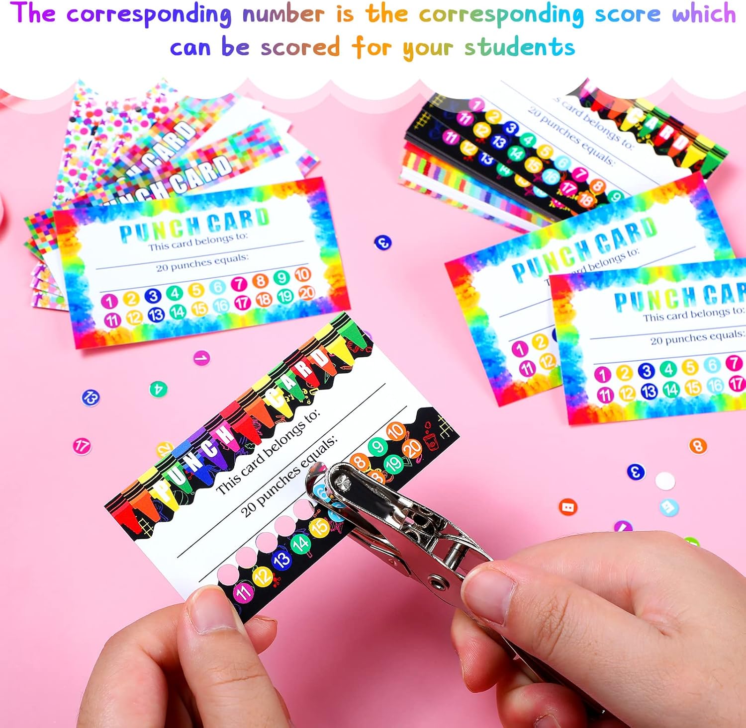 320 tarjetas perforadas, tarjeta de recompensa de lealtad de incentivo para estudiantes, tarjetas de lealtad para negocios, aula, comportamiento de