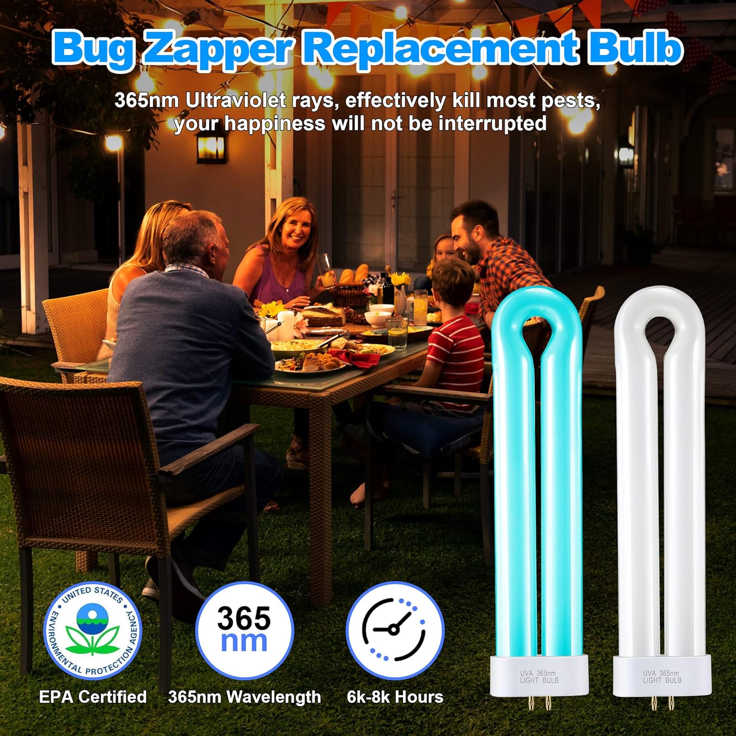 BF35 Bombillas de repuesto para exterminador de insectos FUL 15W-BL con base cuadrada de 4 pines, compatibles con Flowtron BK-15D, Stinger FP15,