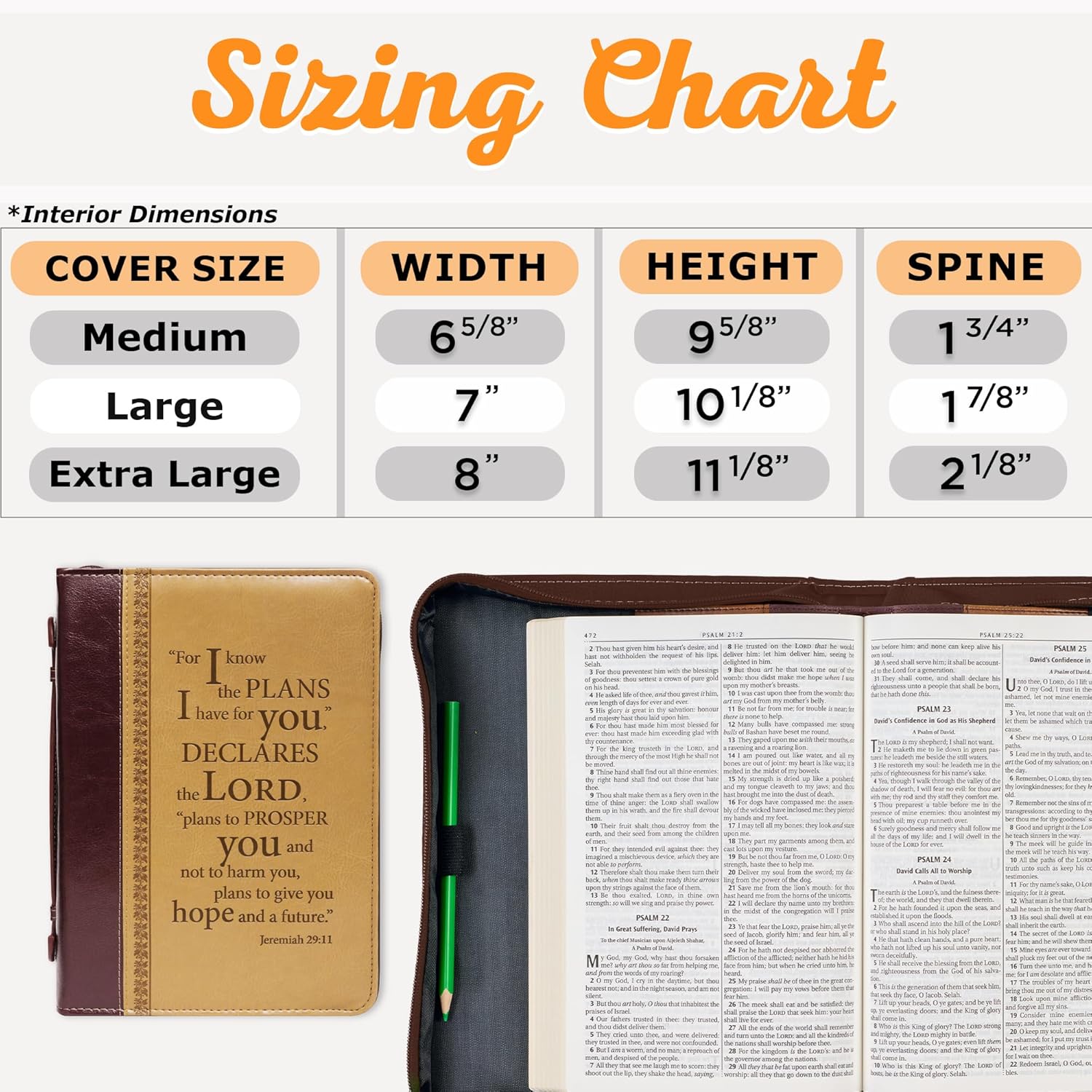 Christian Art Gifts Men’s Classic Bible Cover I Know The Plans Jeremiah 2911, BrownTan Faux Leather, XL Leather Bound