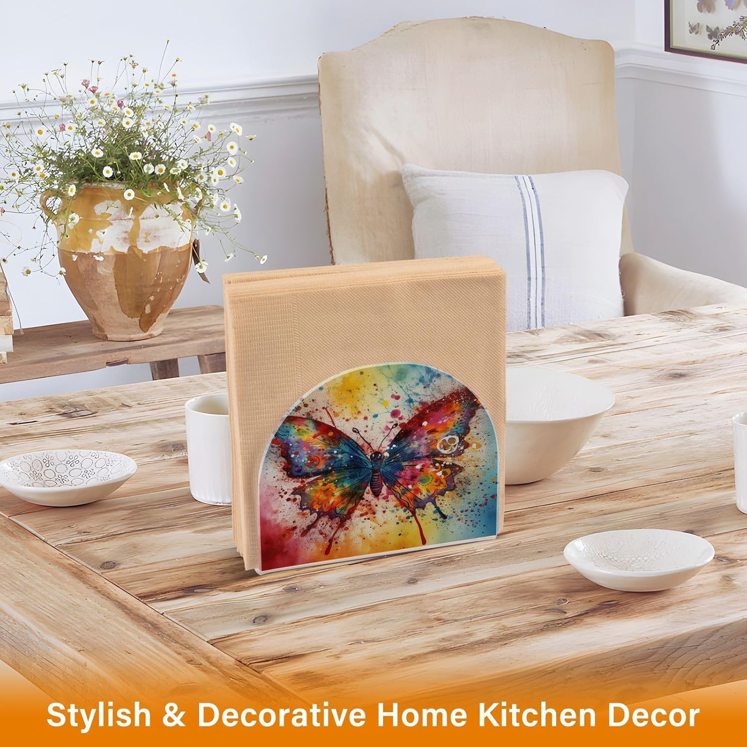 Acrylic Napkin Holder – PaperTowel Holder in Clear – Modern Decorative Guest Napkin Holder for Home Kitchen Dining Party Tables Restaurant