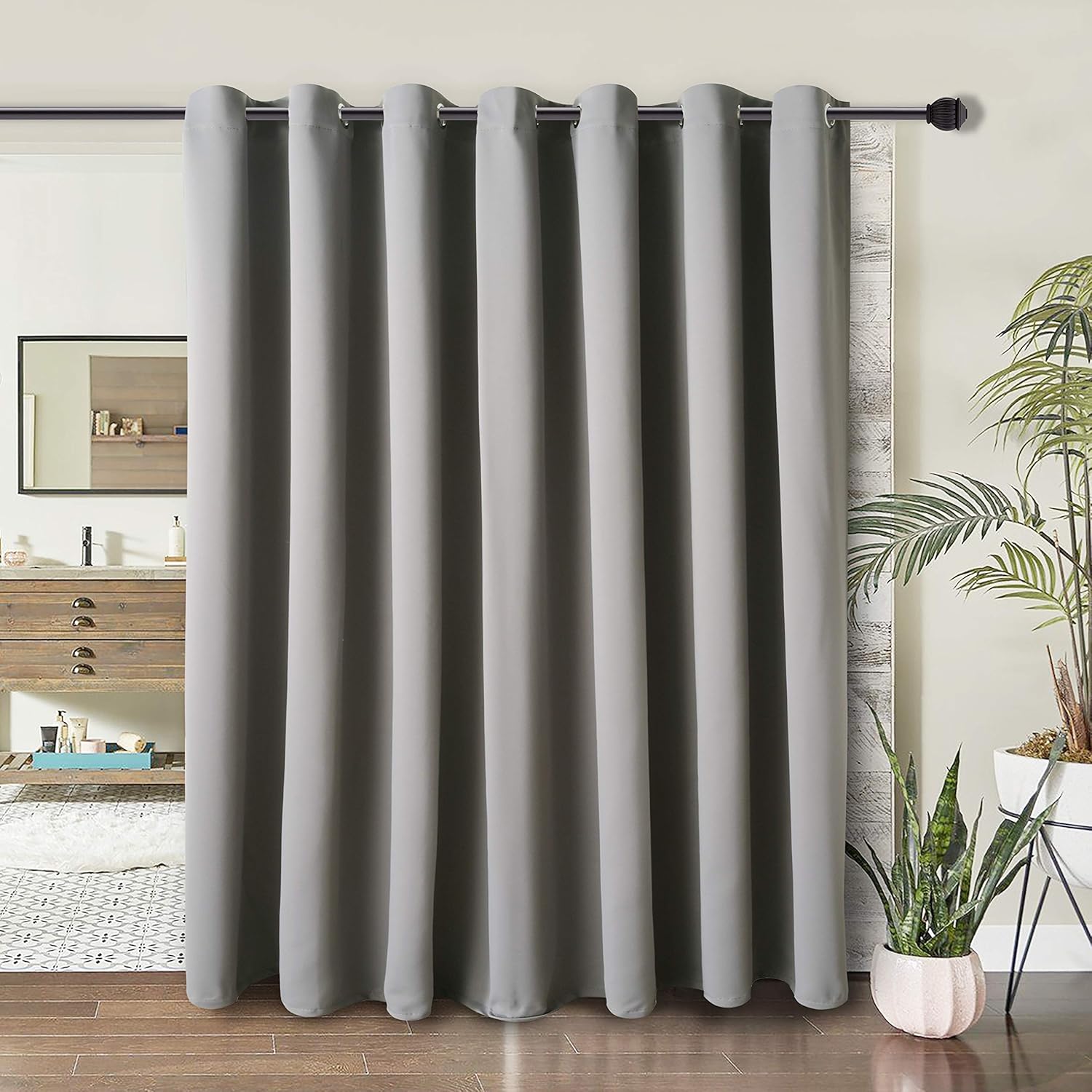 WONTEX Cortinas blackout, división de habitación, para dormitorio y sala de estar, 1 panel