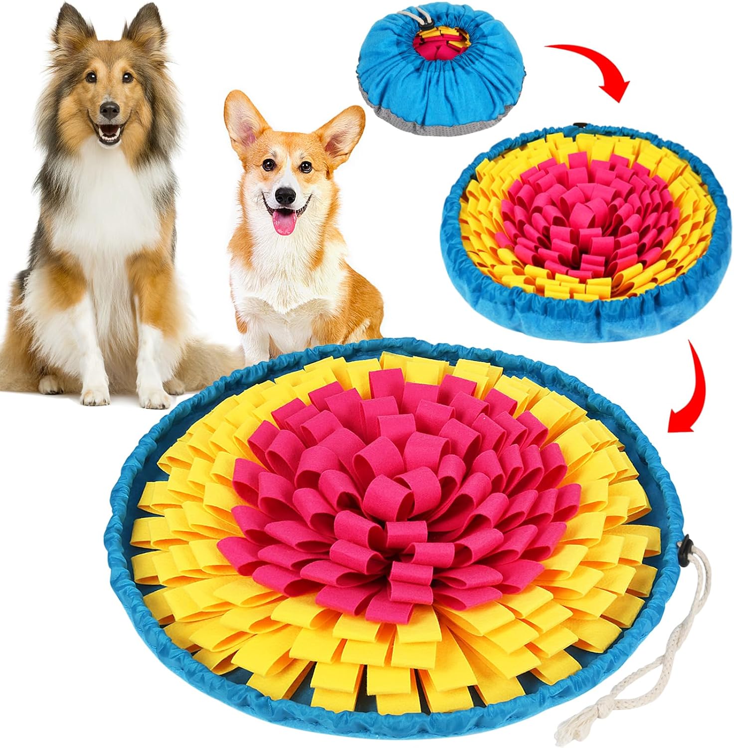 Alfombrilla ajustable para olfatear perros, alfombrilla de olfateo para mascotas para juegos interactivos, juguetes de enriquecimiento para perros