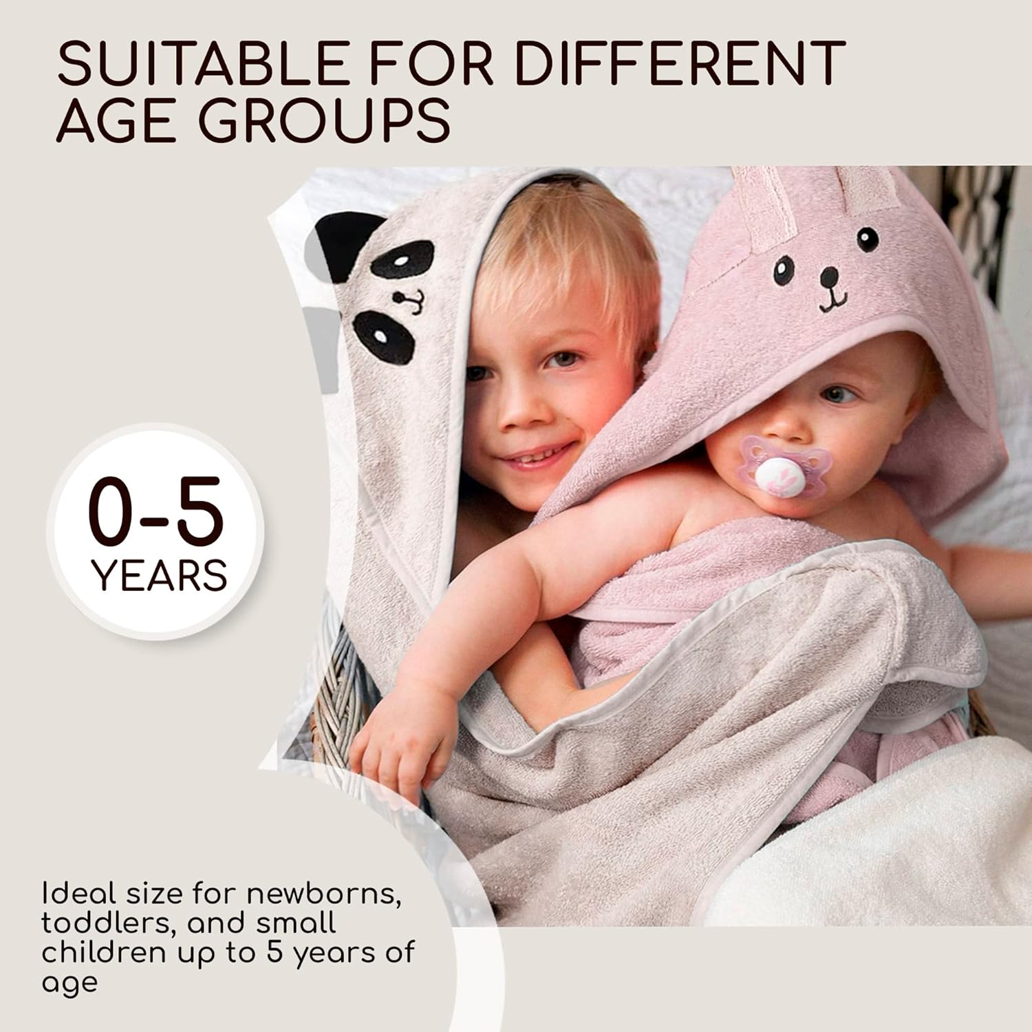 Toalla con capucha para bebés y niños pequeños  Mezcla de algodón 100% ultrasuave  Toalla de baño con capucha para bebé  Artículos esenciales de
