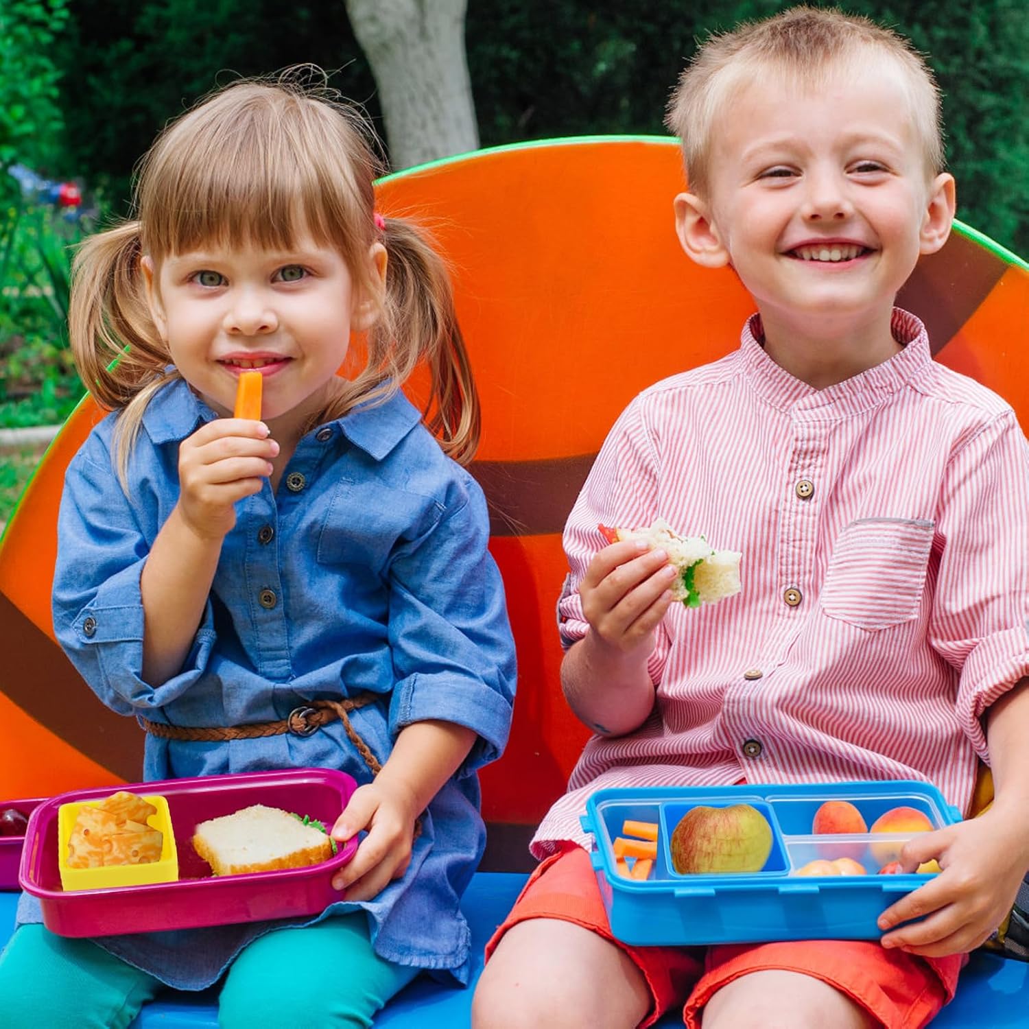 Cadeya Divisores de silicona para lonchera, 8 unidades de divisores cuadrados Bento para contenedores de almuerzo, accesorios