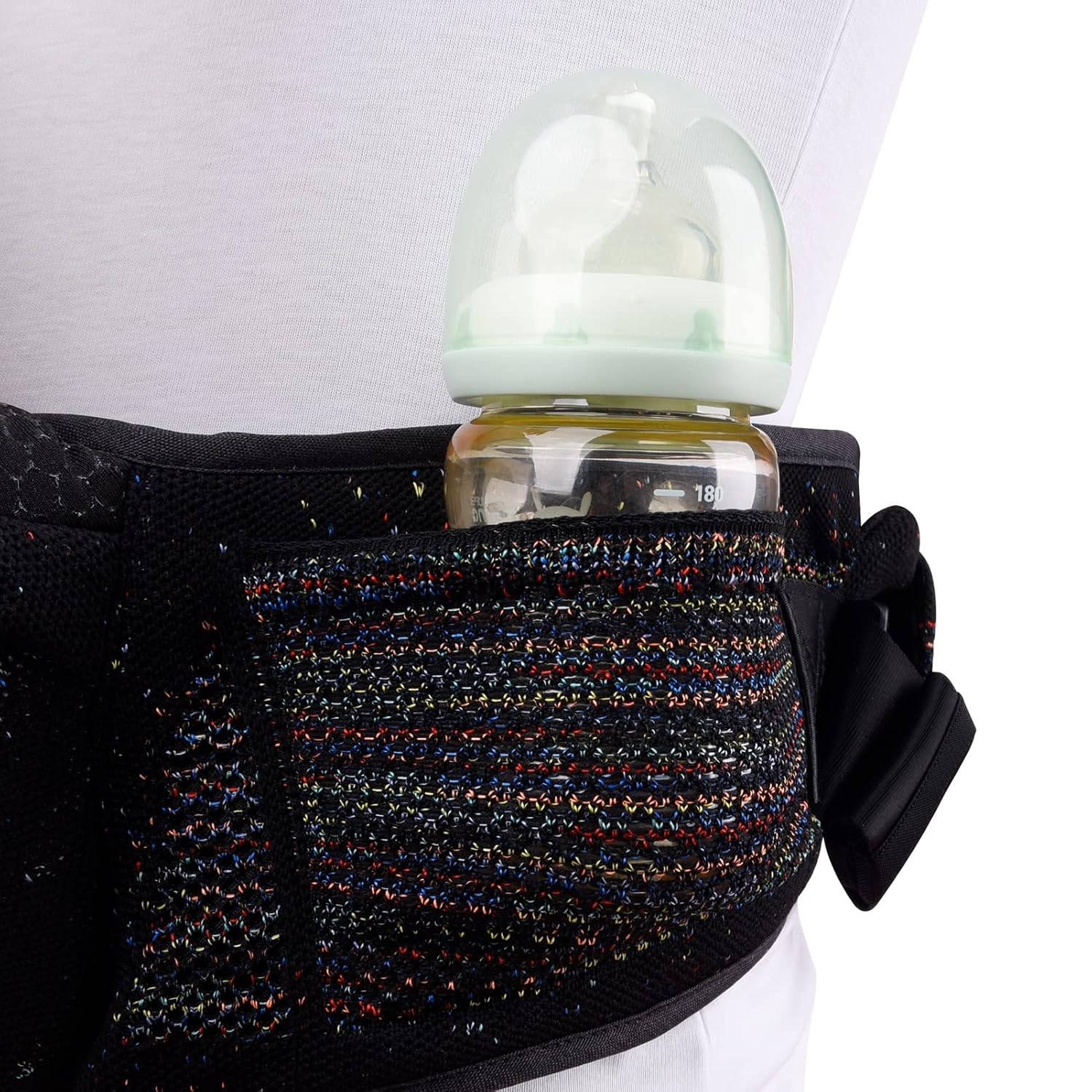 Bebamour Portabebés para recién nacidos a niños pequeños con asiento de cadera, portabebés delantero y trasero, portabebés con capucha y 3