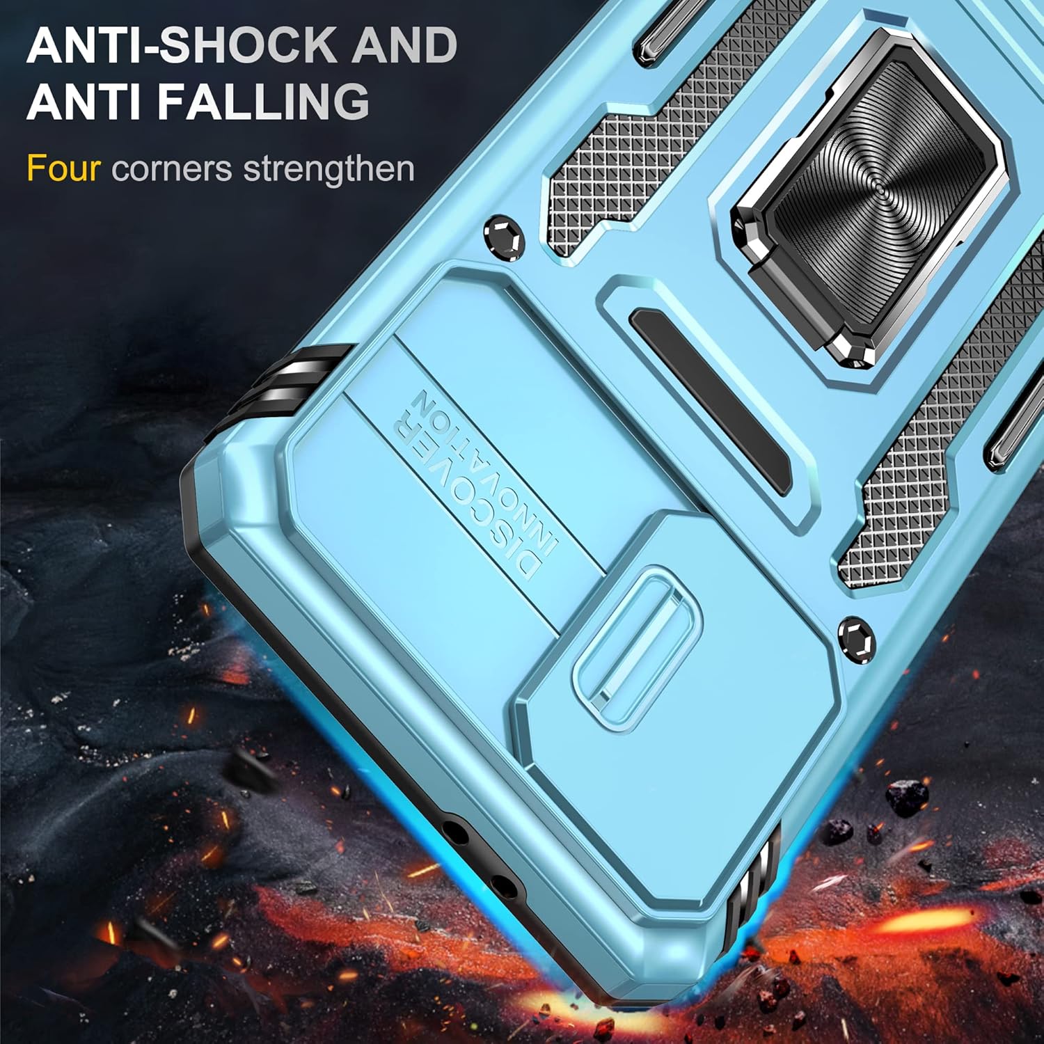 PASNEW Funda para Samsung Galaxy S21+ 5G para niño, funda de cámara y soporte magnético, carcasa militar resistente a prueba de golpes para S21