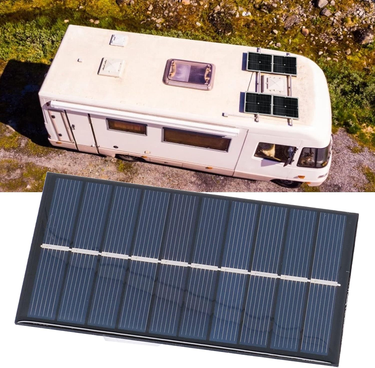 1.2W 5V Tablero de carga solar de silicio policristalino Panel solar portátil para barcos aviones cría RV actividades de camping