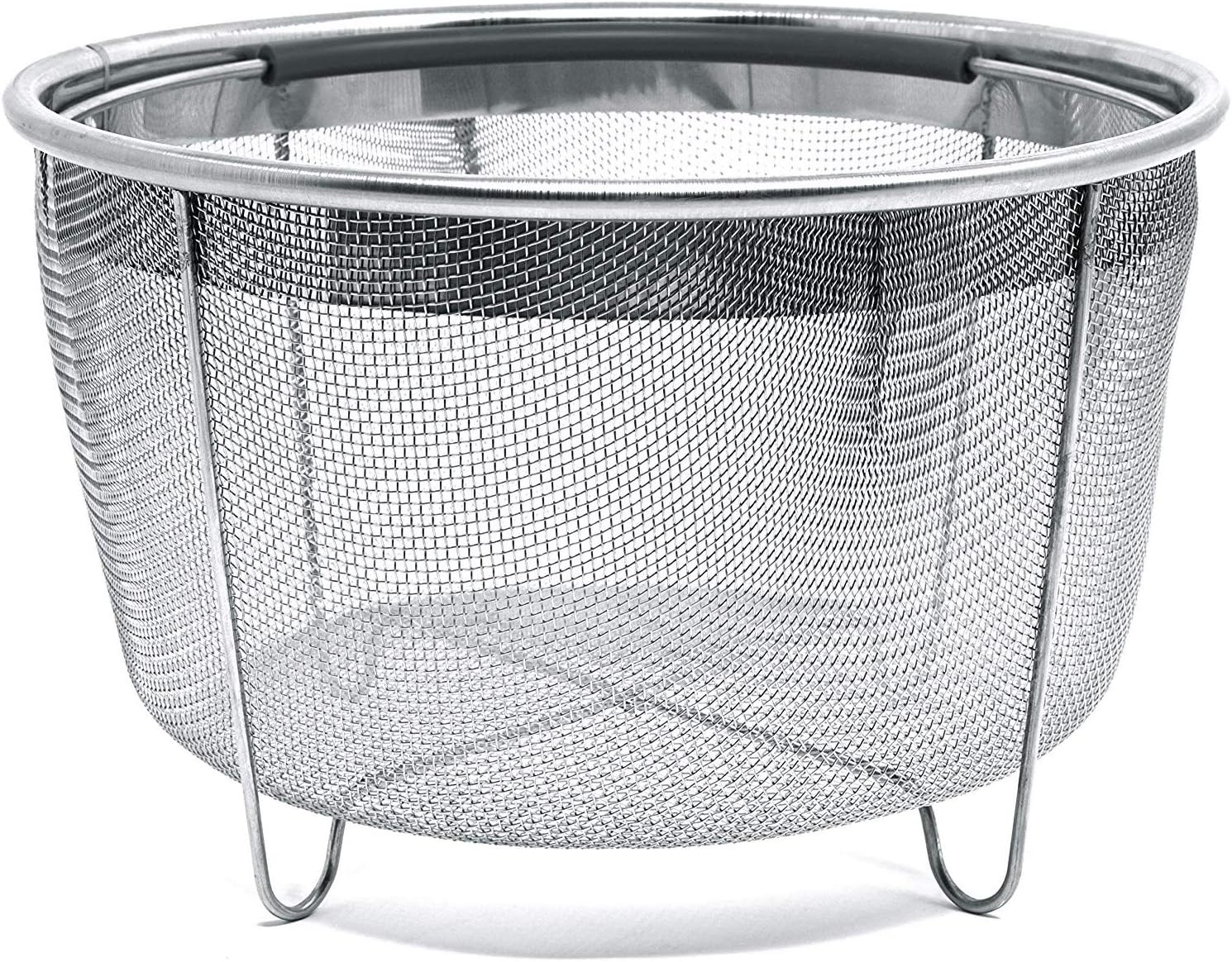 Cuisinox Cesta de vapor de acero inoxidable de 6 cuartos de galón con mango de silicona para olla instantánea al vapor, verduras, huevos, carnes,