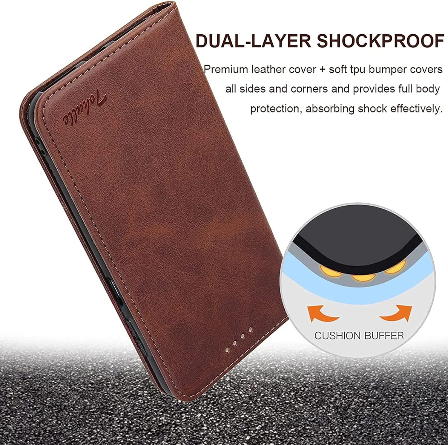 Funda para Samsung Galaxy A53, Funda De Cuero PU Premium Billetera Con Titular De La Tarjeta Kickstand Cierre Magnético Incorporado Flip Folio