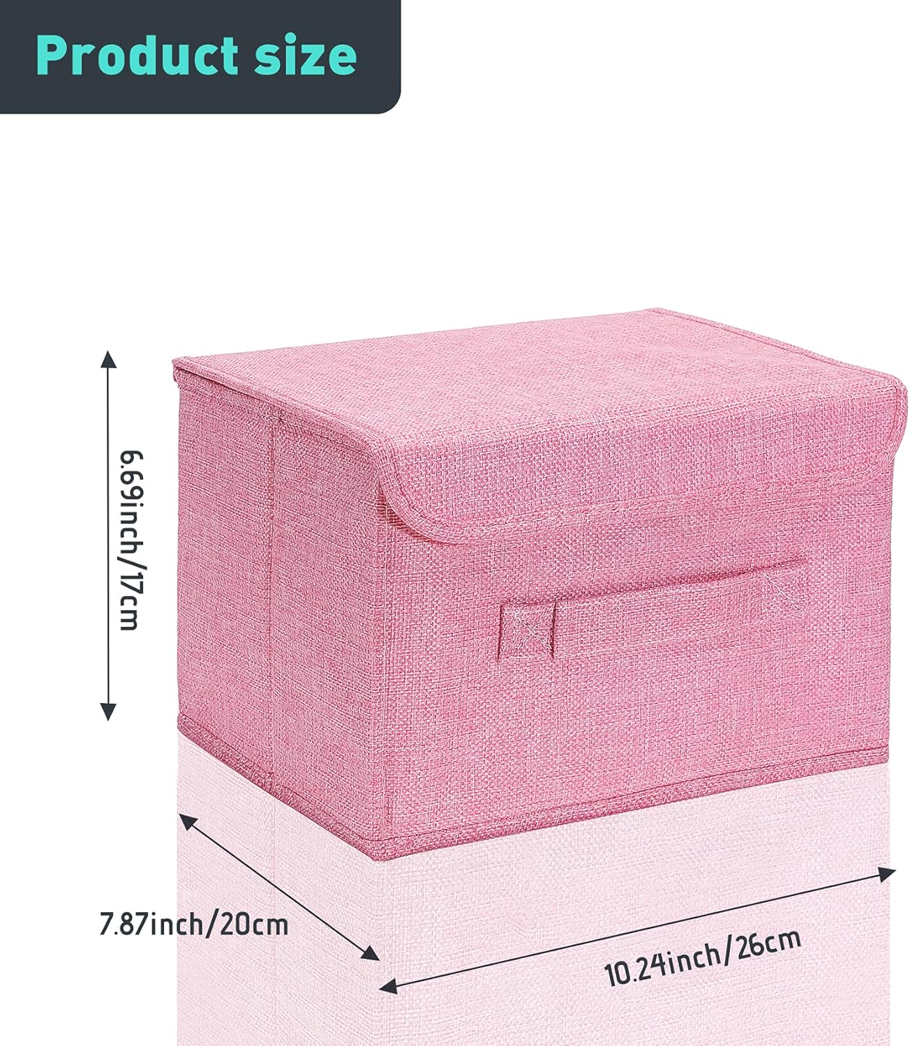 FUDDE Caja de almacenamiento de tela plegable paquete de 2 cajas de almacenamiento a prueba de polvo con tapa abatible, puede almacenar ropa,