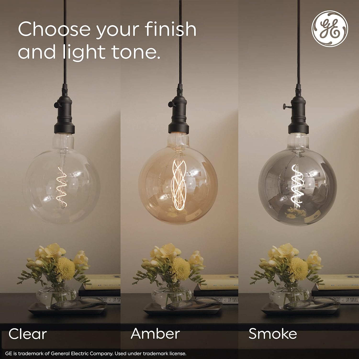 GE Bombilla LED de estilo vintage, 40 vatios, acabado ámbar, bombilla globo grande G63 (paquete de 1)