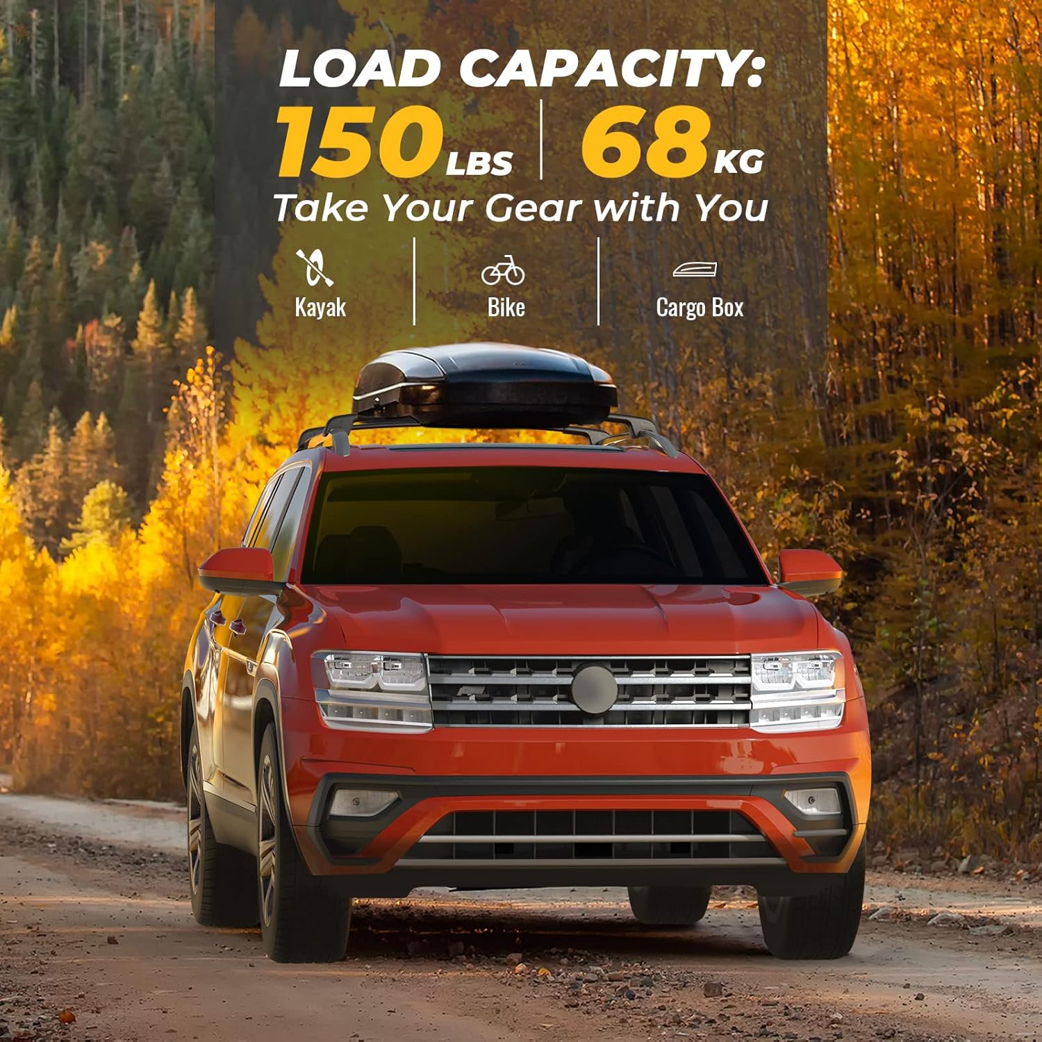 BougeRV Barras transversales para portaequipajes compatibles con Volkswagen VW Atlas 2017-2024 con bloqueo antirrobo, barras transversales de
