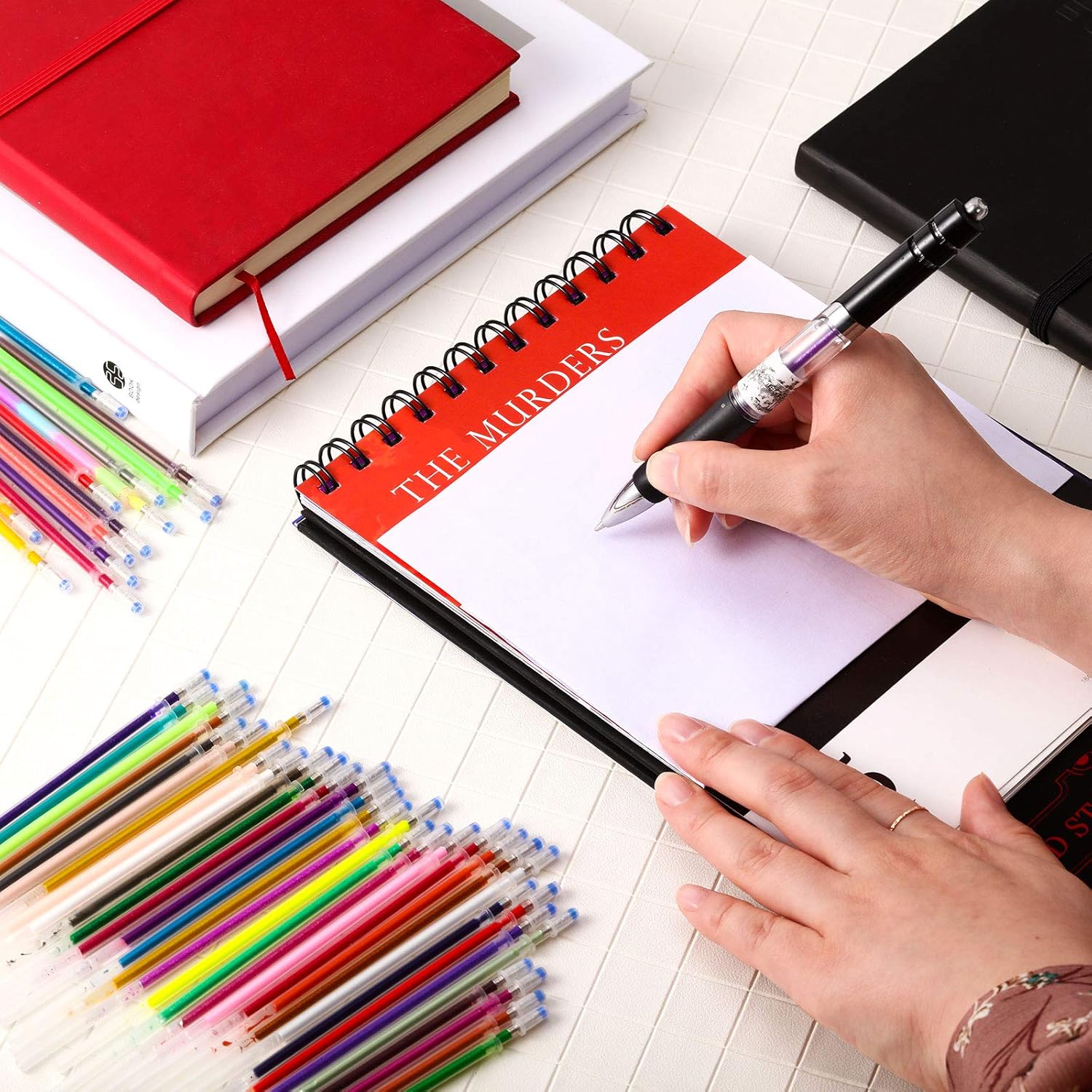 Zonon 200 recambios de bolígrafo de tinta de gel para niños y adultos, libros de colorear, dibujar, garabatear, manualidades, diario, álbumes de