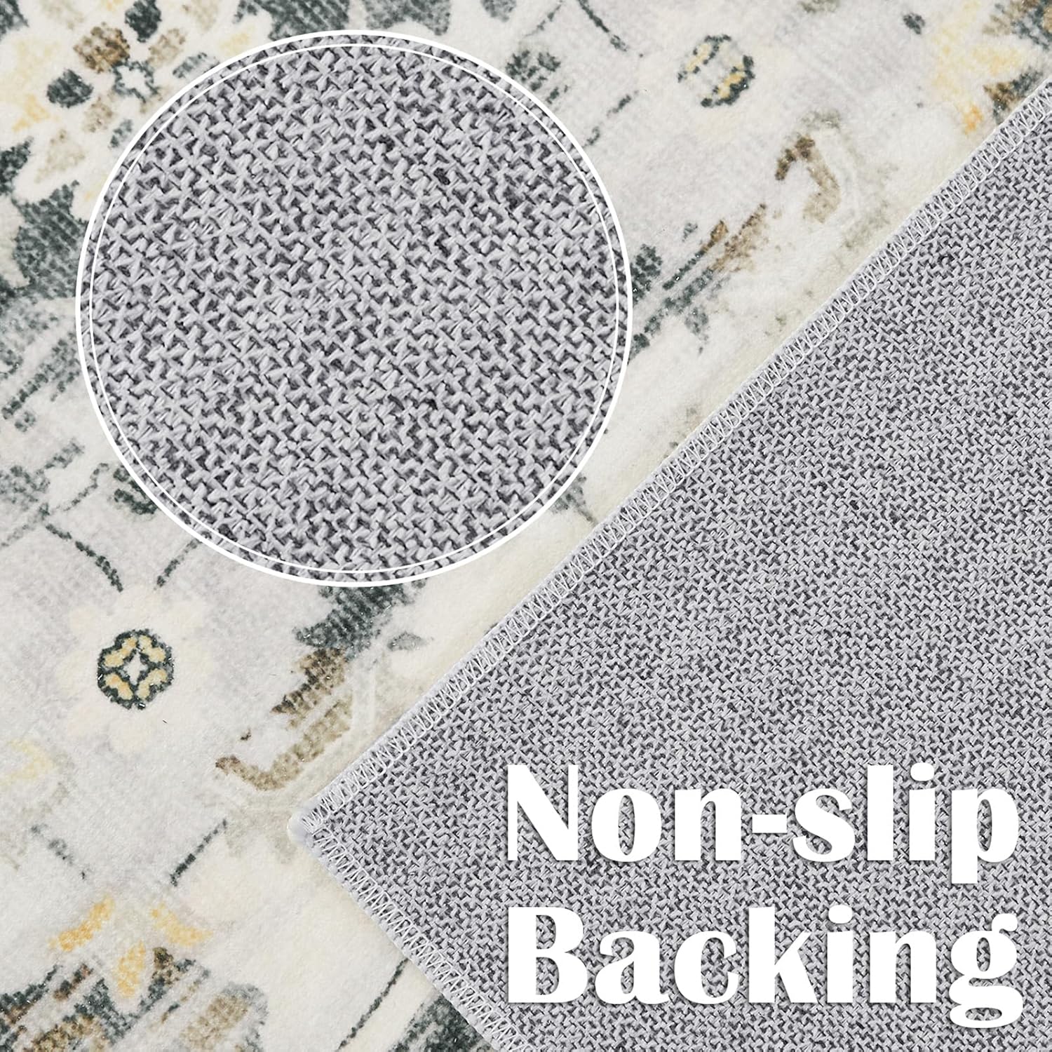 jinchan Alfombra de pasillo lavable de 2 x 7 pies, alfombra para interiores, alfombra vintage con estampado múltiple, alfombra retro, ligera,
