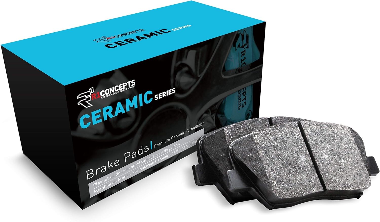 R1 Concepts Pastillas de freno delanteras de la serie cerámica con espinillas de goma de acero  Compatible con Scion IA 2016, Mazda 2016-2019,