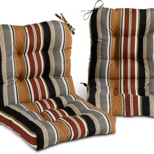 Greendale Home Fashions Juego de cojín para silla de asientorespaldo, 2 unidades (paquete de 1), rayas expreso Greendale Home Fashions Juego de cojín para silla de asientorespaldo, 2 unidades (paquete de 1), rayas expreso