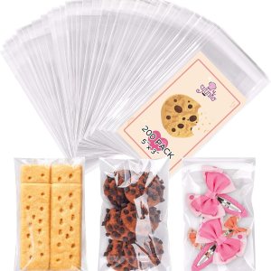 YunKo Paquete de 100 bolsas de celofán autosellantes, bolsas transparentes para galletas para regalo, bolsa para empacar galletas, dulces, regalos YunKo Paquete de 100 bolsas de celofán autosellantes, bolsas transparentes para galletas para regalo, bolsa para empacar galletas, dulces, regalos