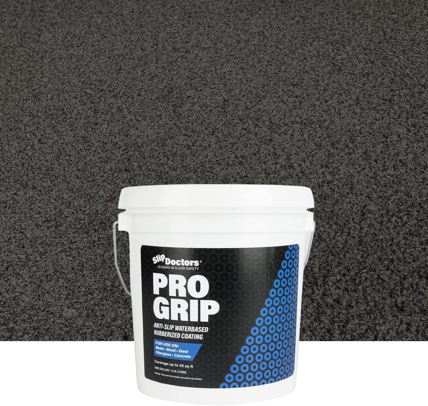 Pro Grip – Revestimiento en aerosol antideslizante de goma (galón, negro) para cubiertas, pisos, barcos y canchas, pintura de goma antideslizante