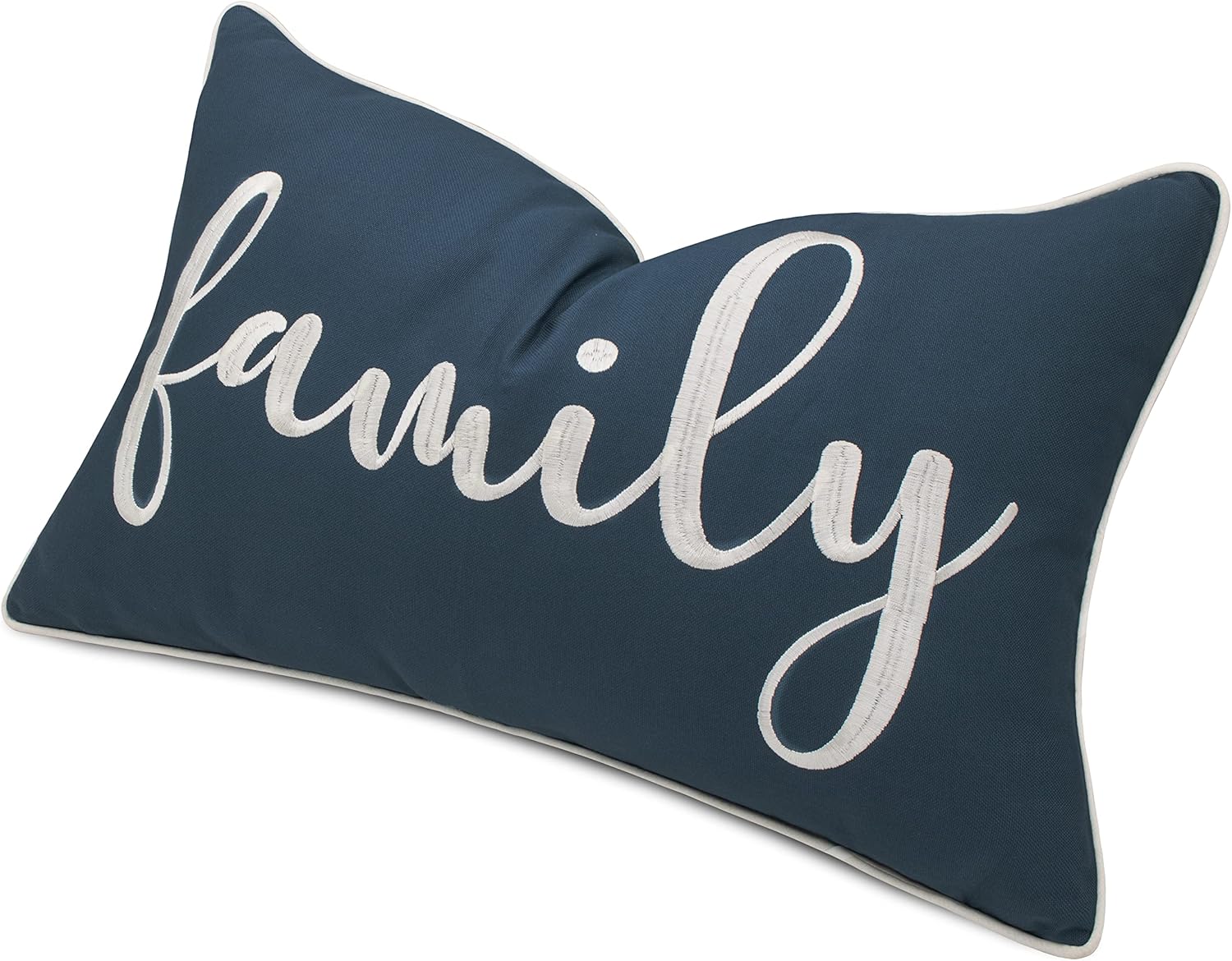 Funda de almohada decorativa con acento lumbar, bordada, familiar, 12 x 20 pulgadas, color verde azulado