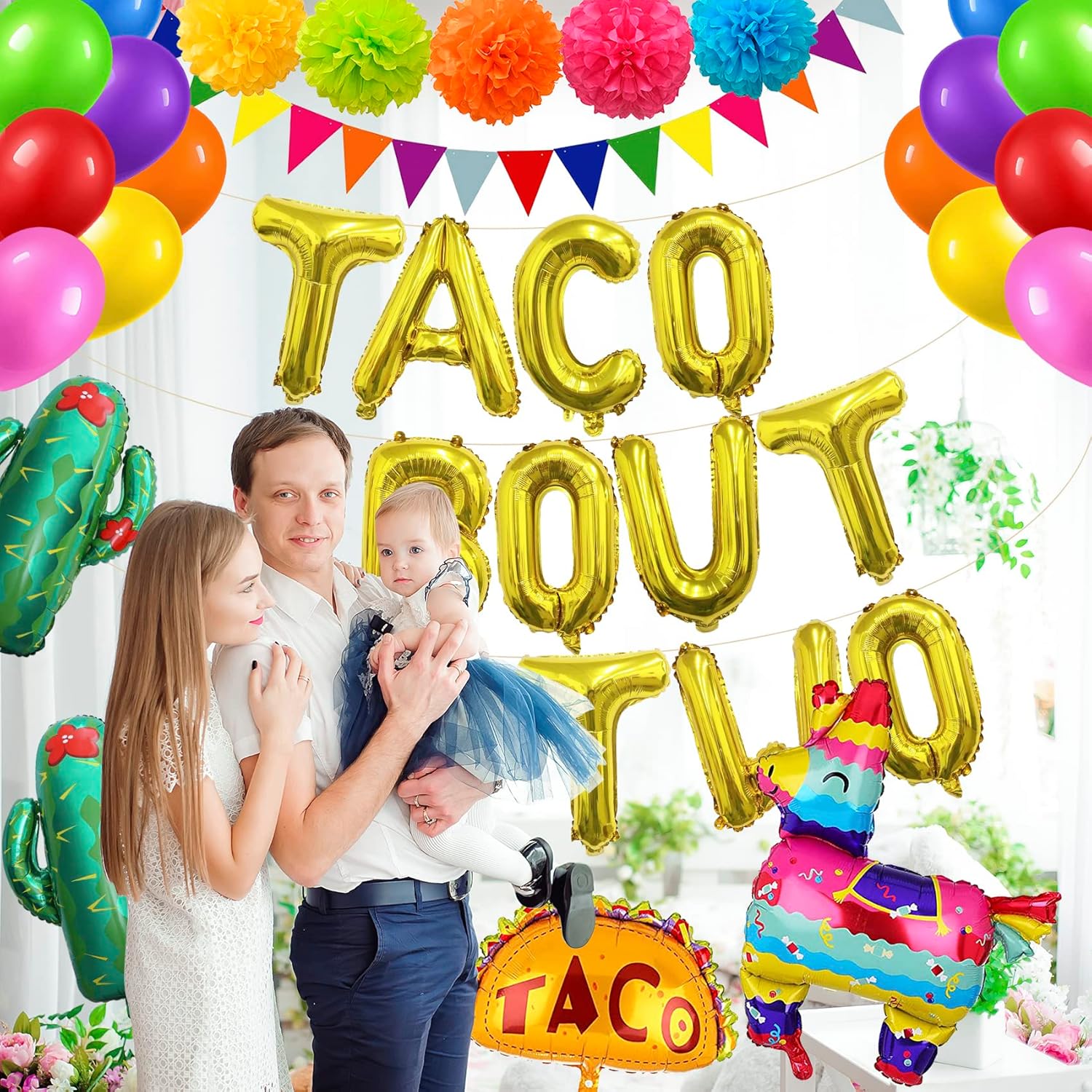 Taco Bout – Cartel de dos globos para decoración de fiesta de cumpleaños de dos cumpleaños, fiesta de taco, fiesta mexicana, dos cumpleaños,