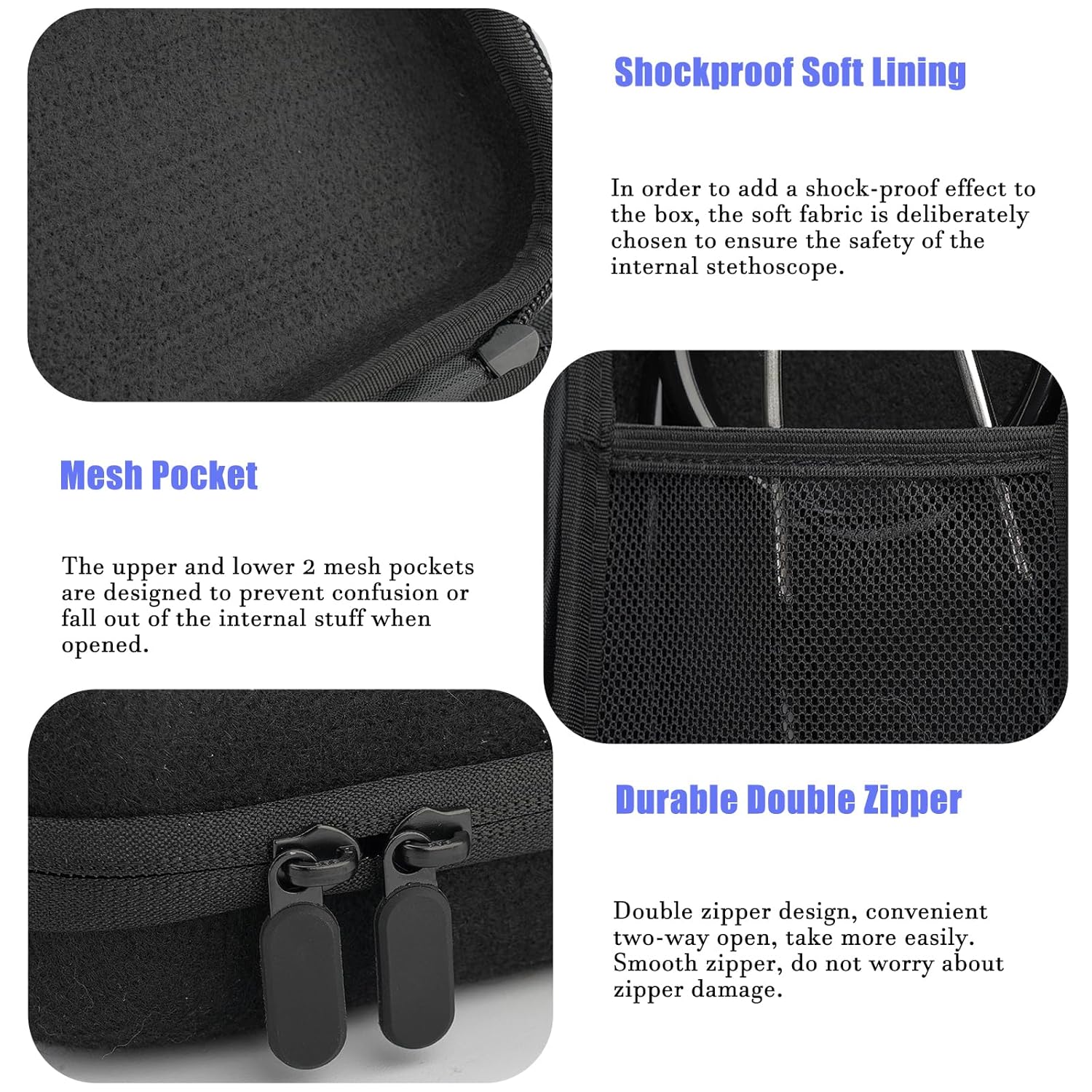 Funda para estetoscopio 3M Littmann Classic III, bolsa para estetoscopio para ligero II S.E, cardiología IV, espacio adicional para accesorios de