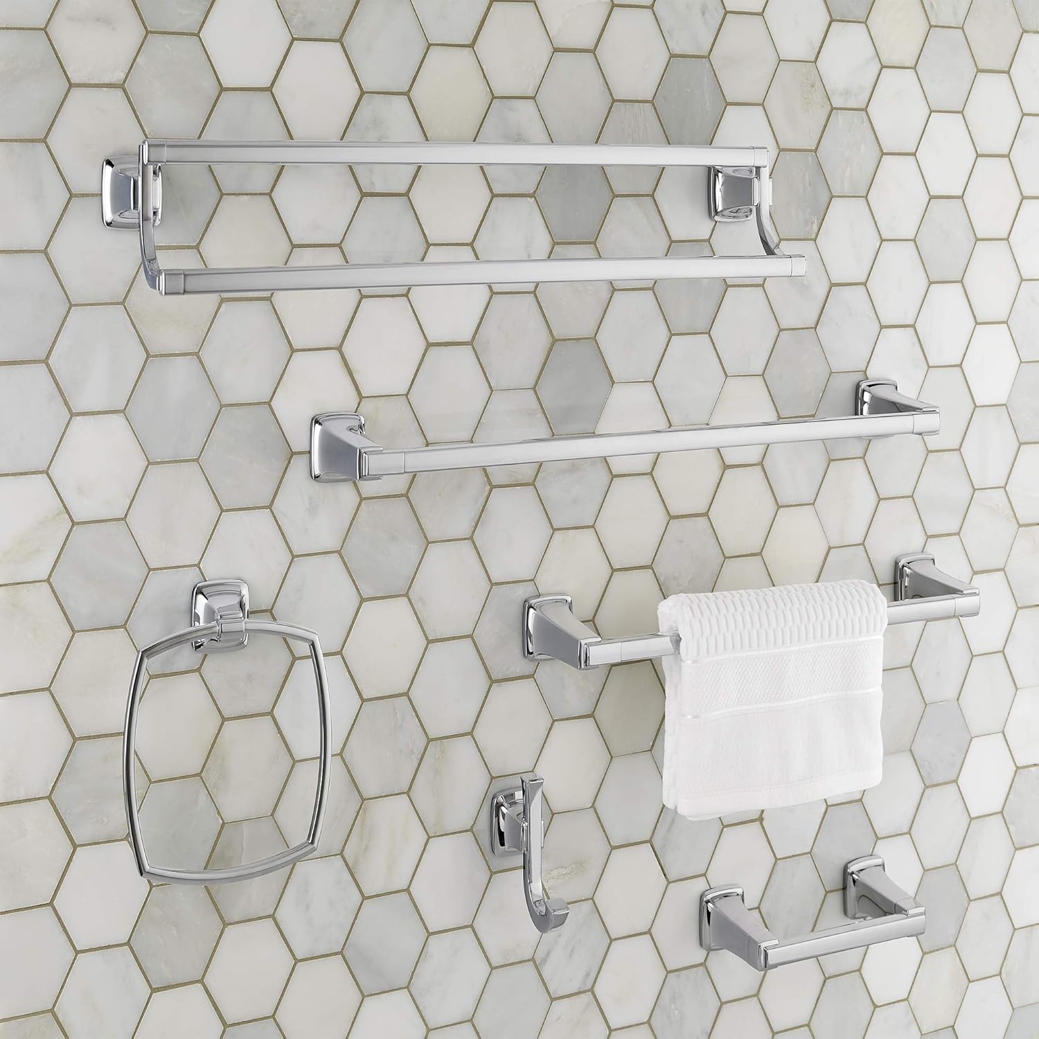 American Standard 3749000.002 Townsend – Toallero doble de 24 pulgadas, cromo pulido