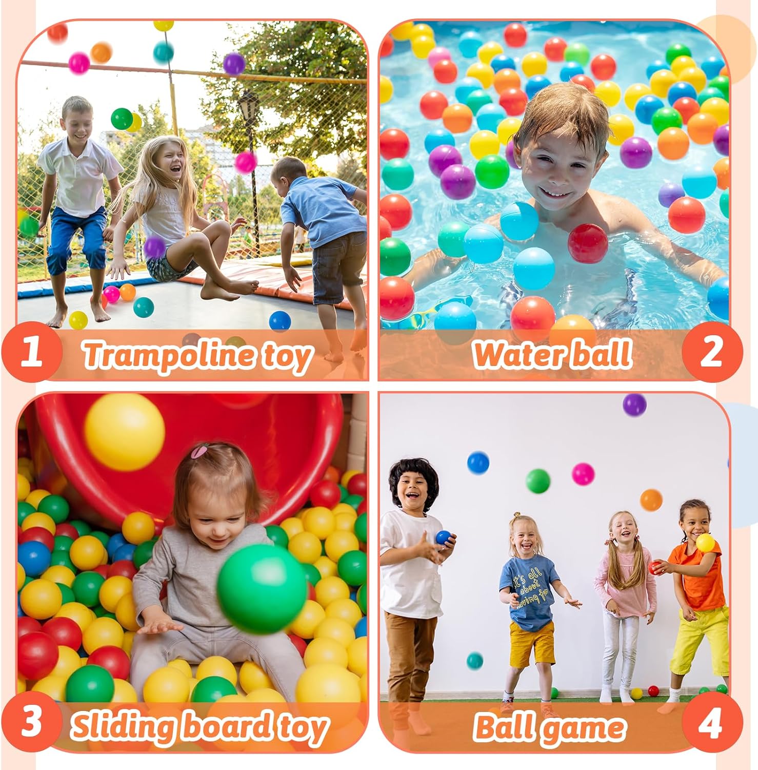 Markdang 170 bolas de bolas con bola de plástico a prueba de aplastamiento gratis para bebés y niños pequeños, 8 colores brillantes con bolsa de