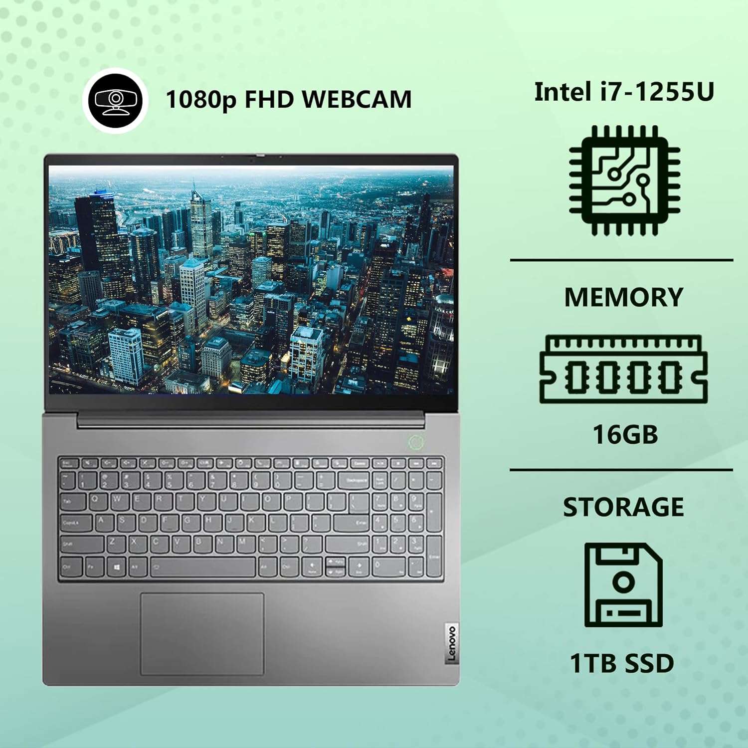Lenovo ThinkBook 15 Gen 4 Pantalla IPS FHD de 15.6 pulgadas, Intel 10 Core i7-1255U, 16 GB de RAM, NVME de 1 TB, bisel estrecho, huella digital,