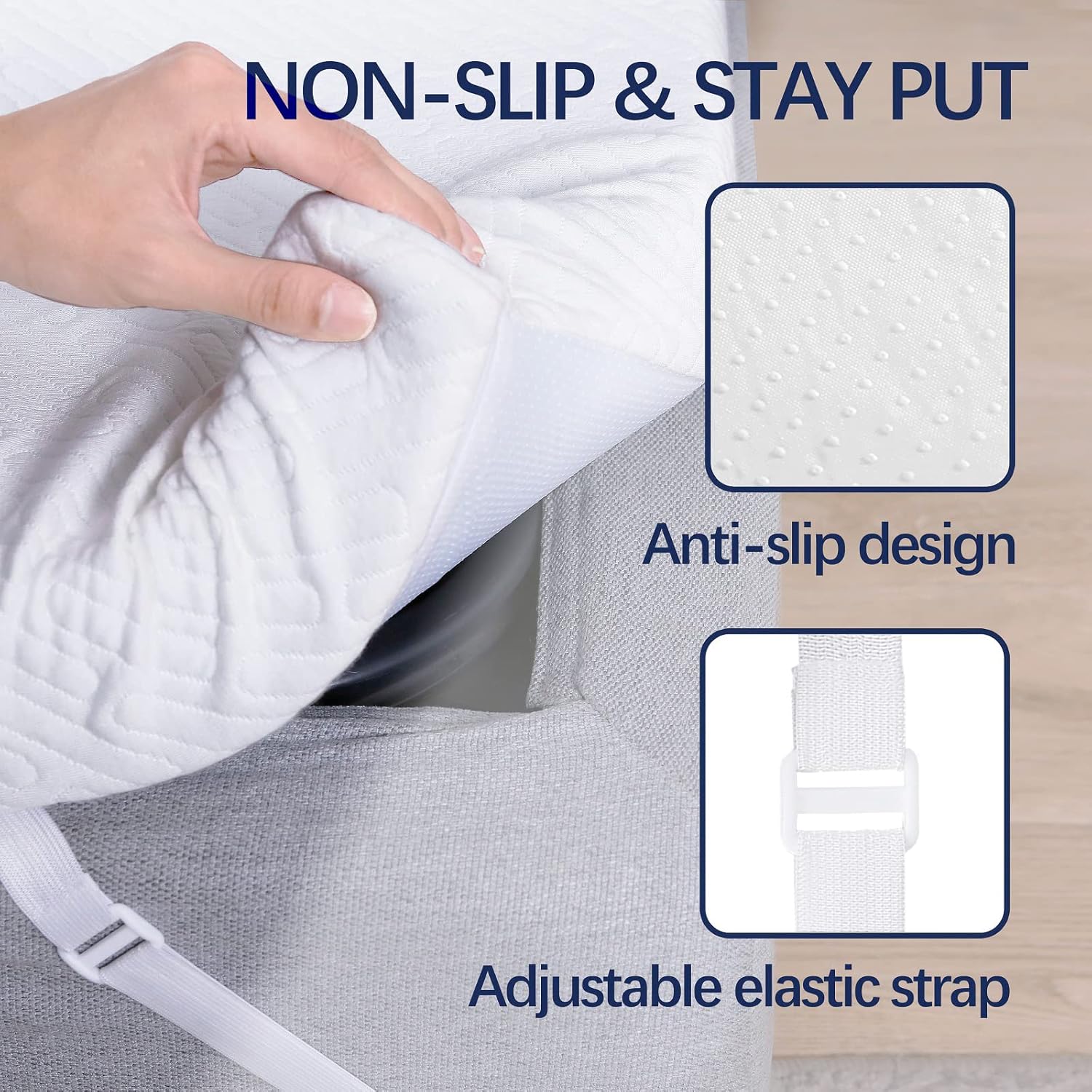 Cubrecolchón de espuma viscoelástica de gel de 4 pulgadas, almohadilla de enfriamiento de alta densidad, alivio de presión (con funda de bambú